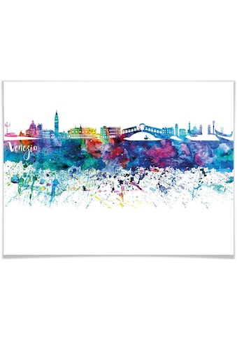 Wall-Art Poster »Graffiti Bunt Venedig Skyline«...