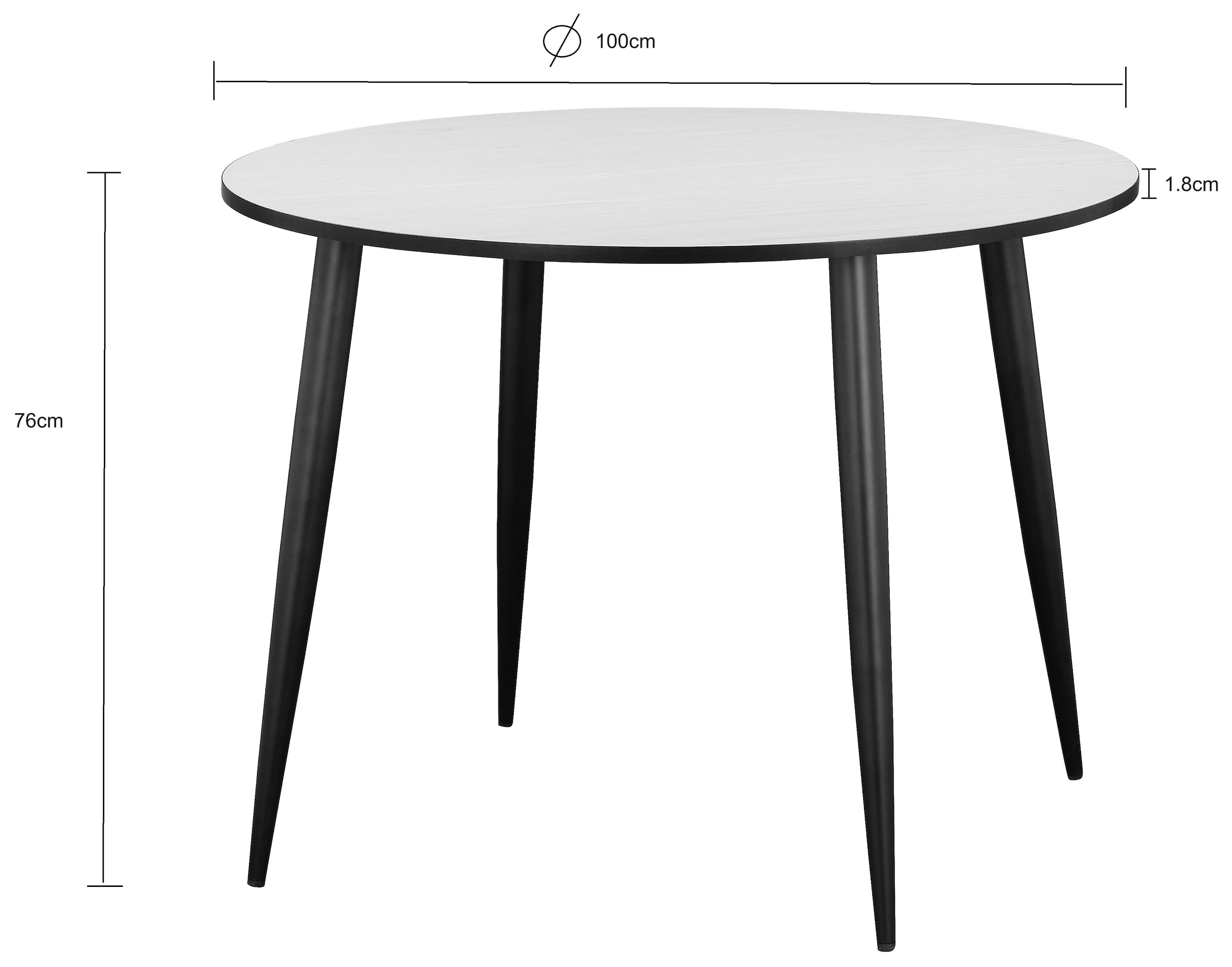 INOSIGN Esstisch »Hillcrest«, (Tisch, Küchentisch, Auszugstisch, TOPSELLER!), Metall Gestell, Tischplatte aus MDF