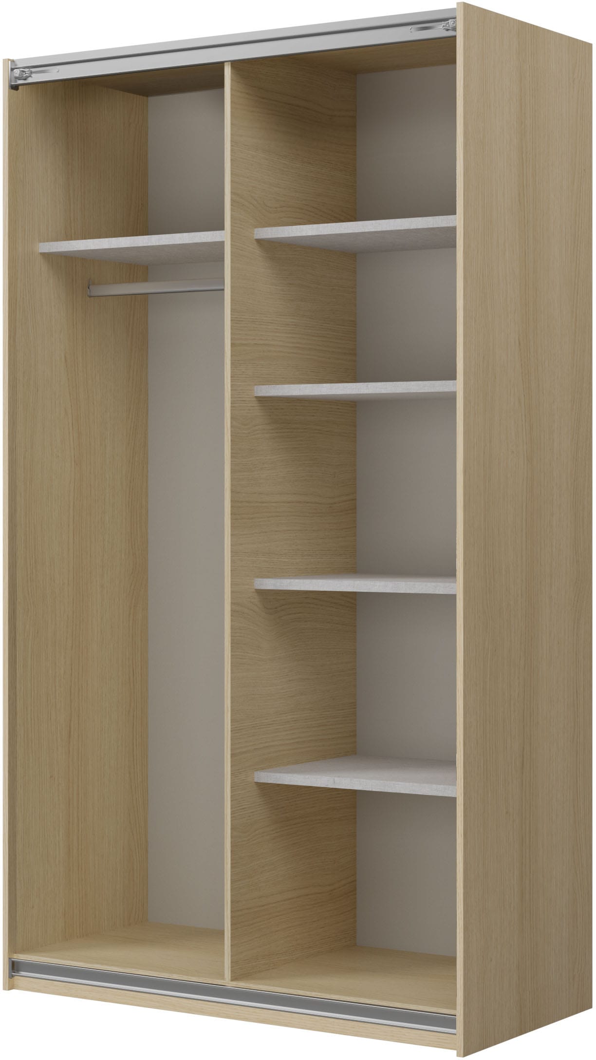 Home affaire Schiebetürenschrank »Cube Garderobenschrank incl.kompletter Innenausstattung«, Moderner Kleiderschrank, Schiebetürenschrank, Garderobe