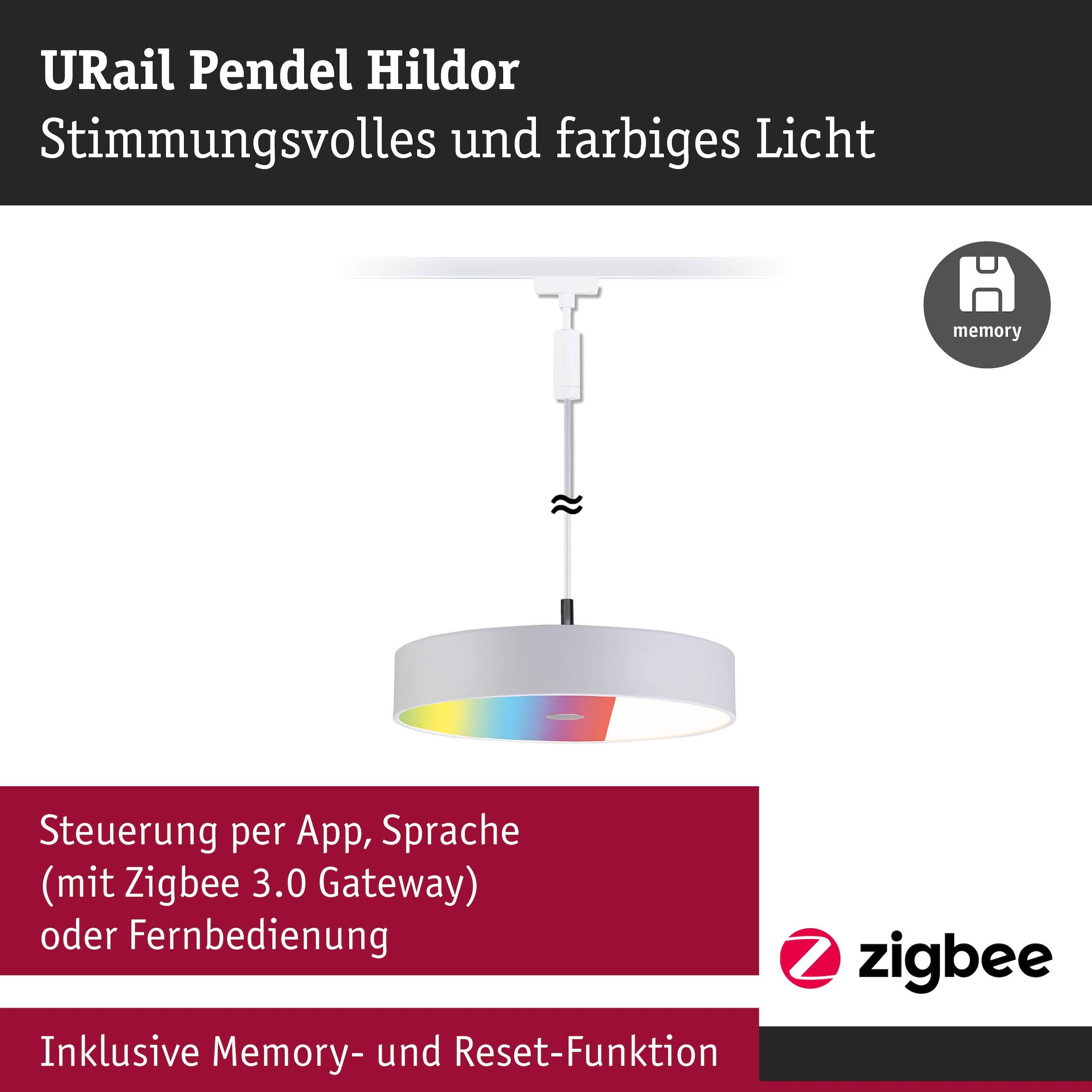 Paulmann Schienensystem-Leuchten »Hildor 510lm 10W RGBW+ dimmbar 230V« LED-Modul 1 Stk. Tageslichtweiß Smart Home