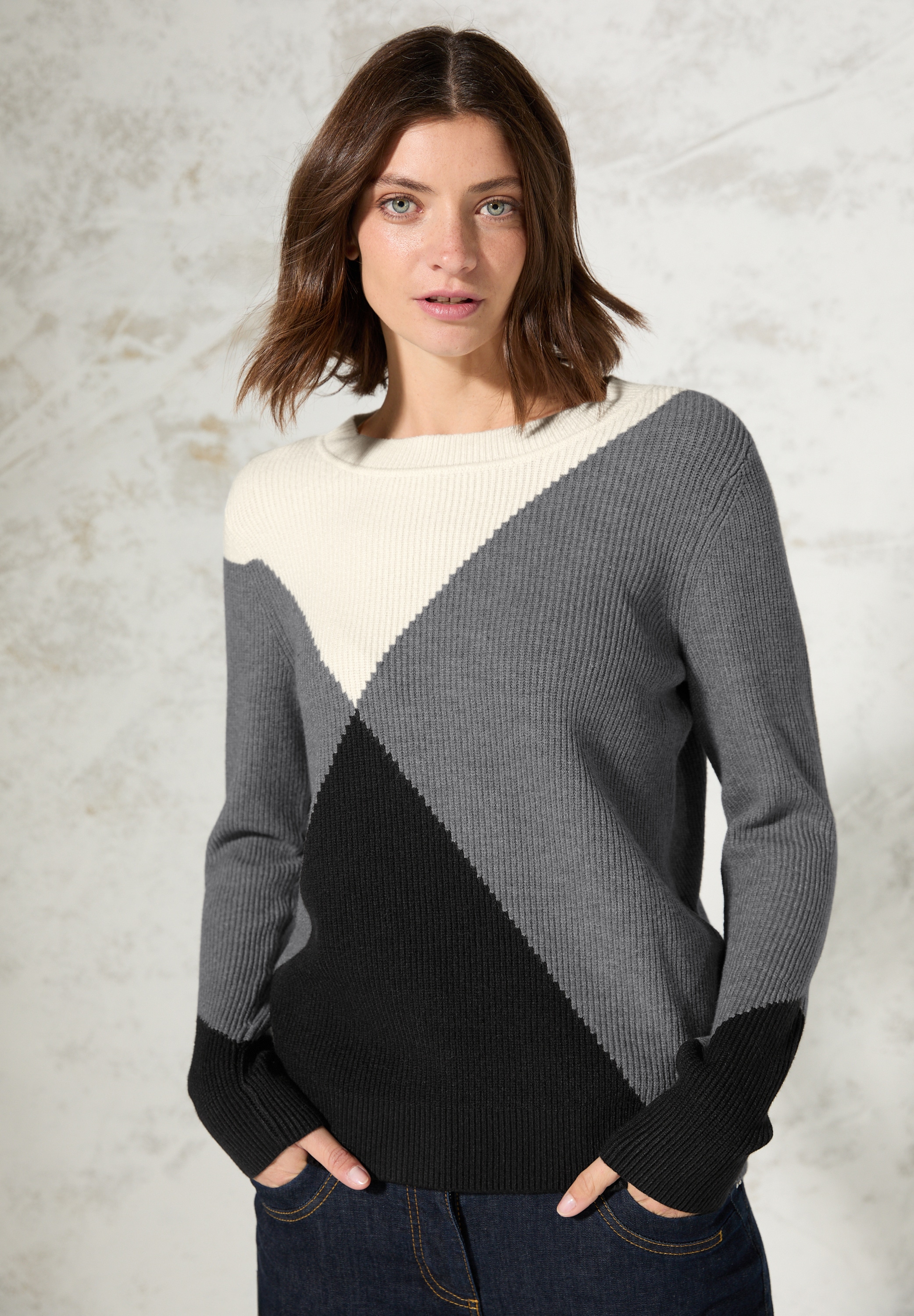 Strickpullover, mit grafischem Muster