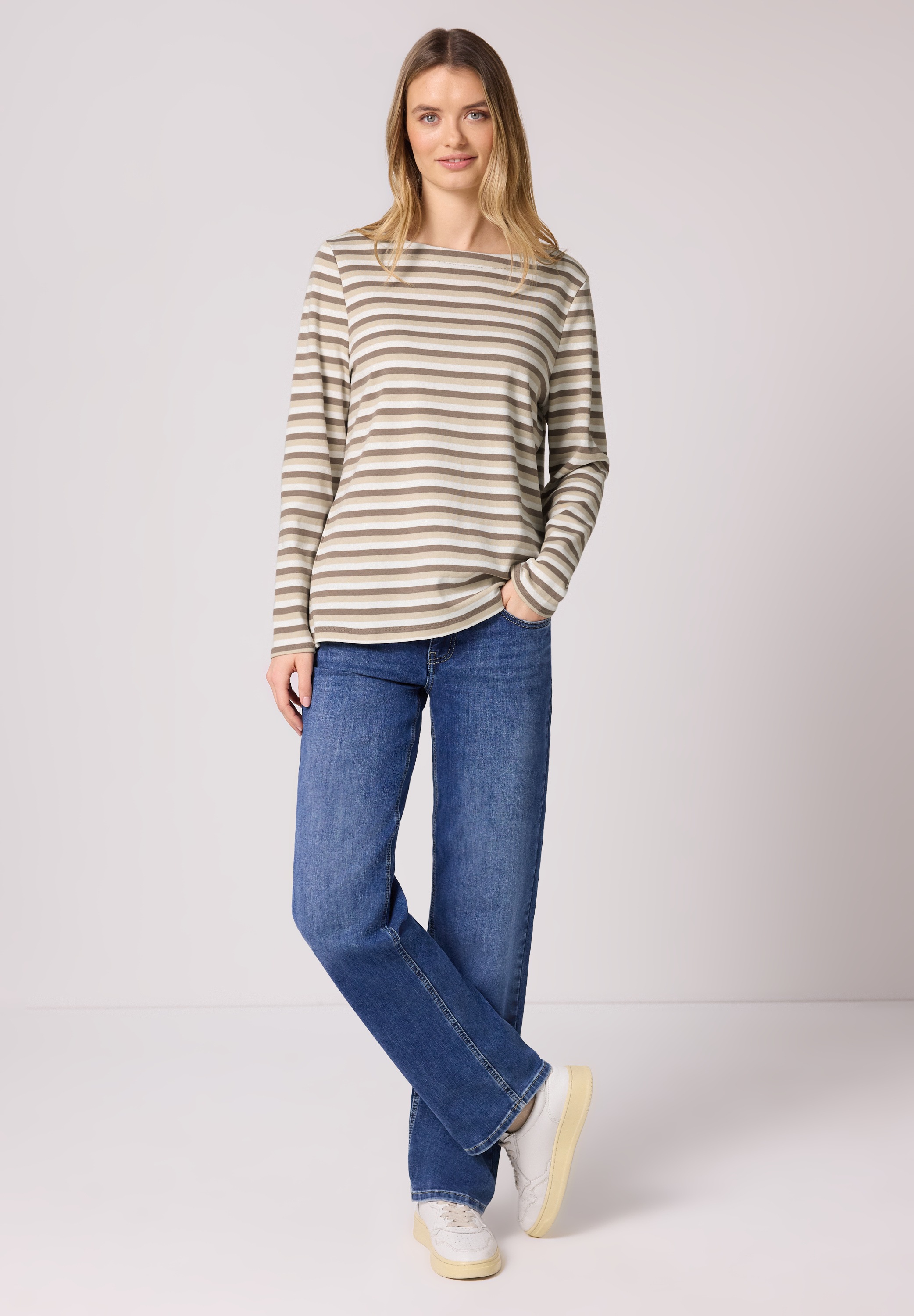 STREET ONE Langarmshirt mit U-Boot-Ausschnitt