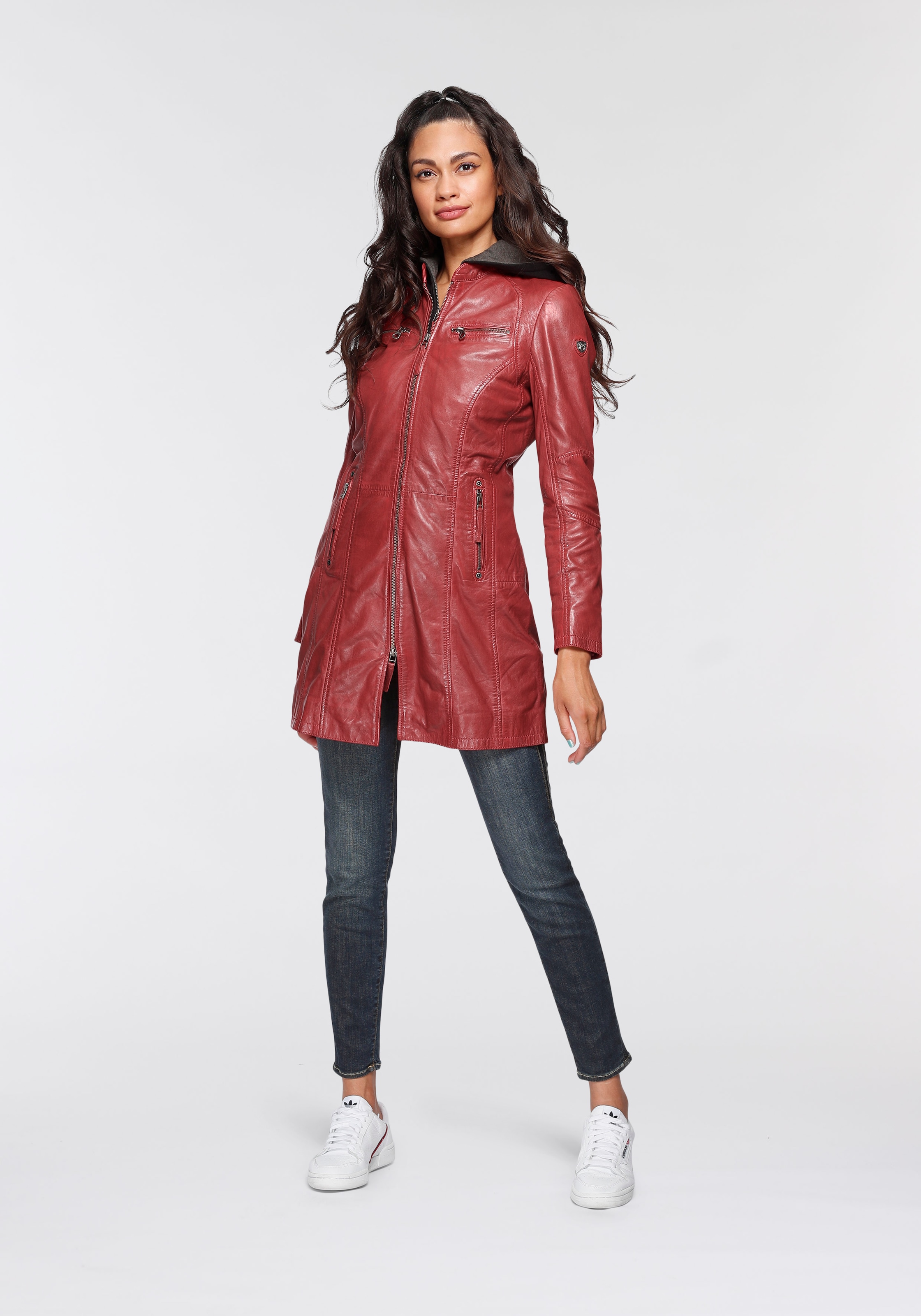 Gipsy Ledermantel »Bente«, 2-in-1-Lederjacke Kapuzen-Inlay für aus | abnehmbarem Jerseyqualität BAUR mit kaufen