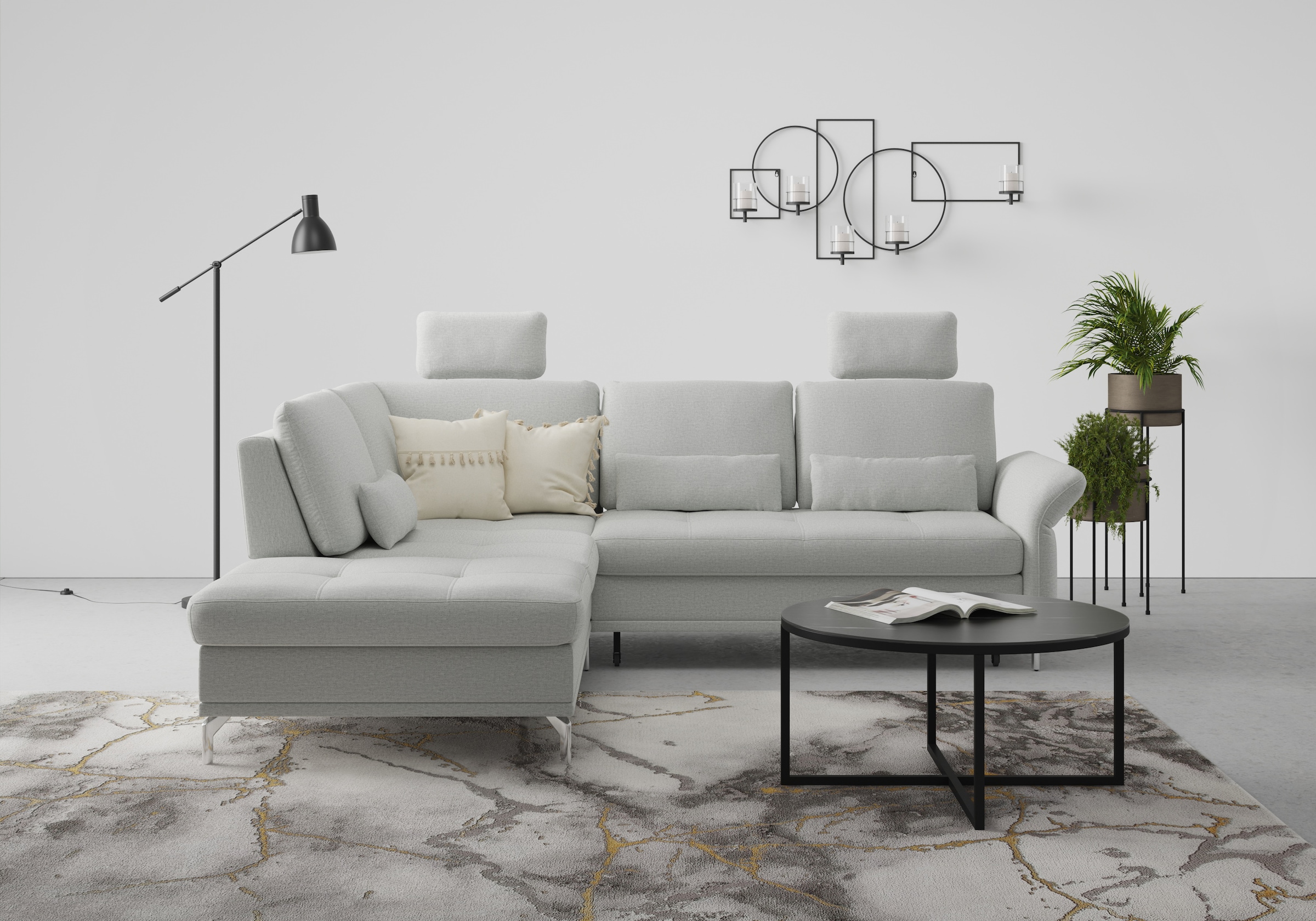 Home affaire Ecksofa "Palm Beach L-Form" Federkern, mit Sitztiefenverstellu günstig online kaufen