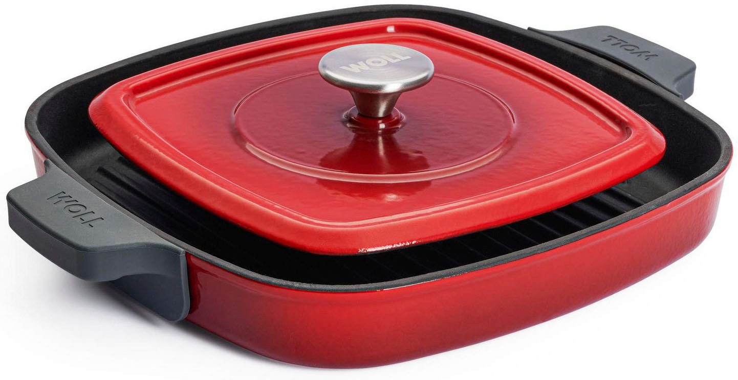 WOLL Grillpfanne "Iron", Ø 28cm + Höhe 4,5cm, rot, Pfannen, 28x28 cm, Induktion