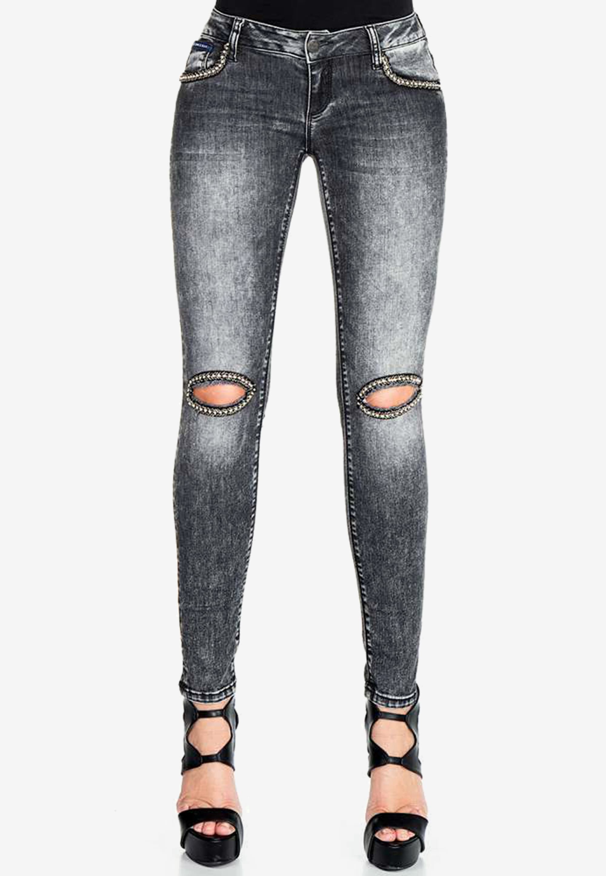 Slim-fit-Jeans, im trendigen Used-Look