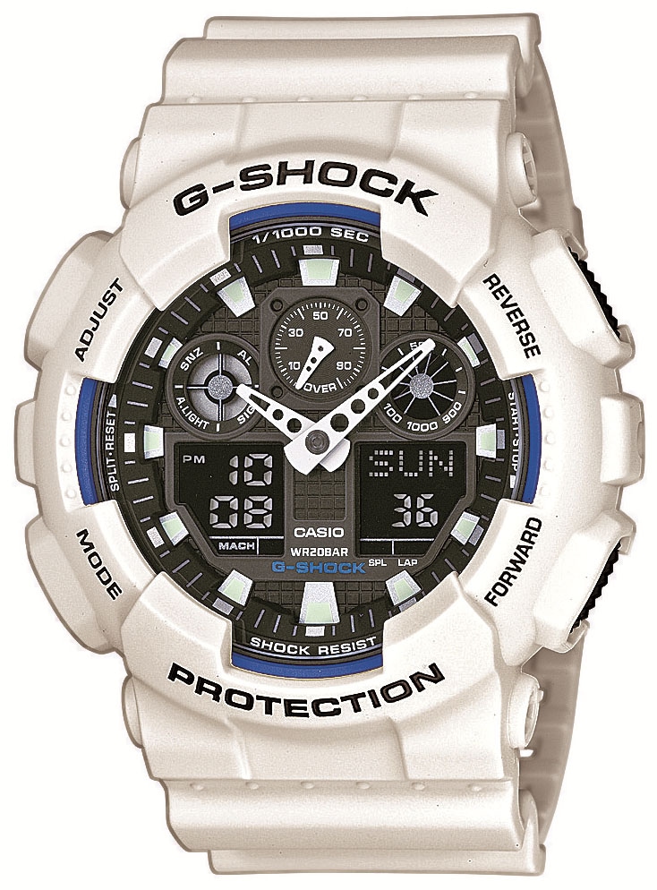 CASIO G-SHOCK Chronograph »GA-100B-7AER«, Quarzuhr, Armbanduhr, Herrenuhr, digital, bis 20 bar wasserdicht