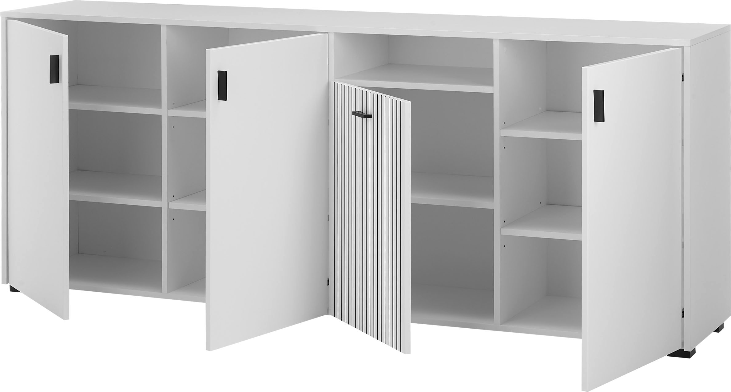 INOSIGN Sideboard »Hudson«, in moderner Trendfarbe, Griffe aus Metall (Schwarz), Breite 200 cm
