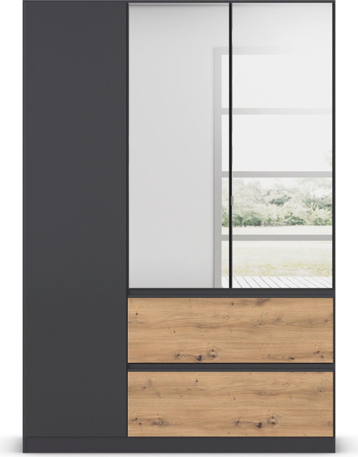 rauch Drehtürenschrank »Kleiderschrank Schrank Garderobe Wäscheschrank COSTA in 3 Breiten«, mit Spiegel, grifflose Front und Push-to-Open Funktion MADE IN GERMANY
