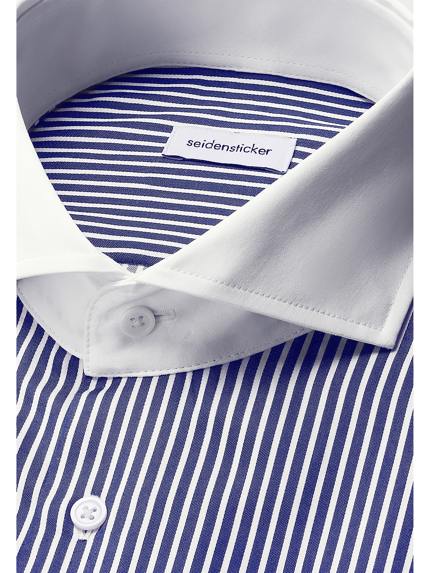 seidensticker Businesshemd »Schwarze Rose«, Regular 1/1 Haifischkragen Gestreiftes Trikot