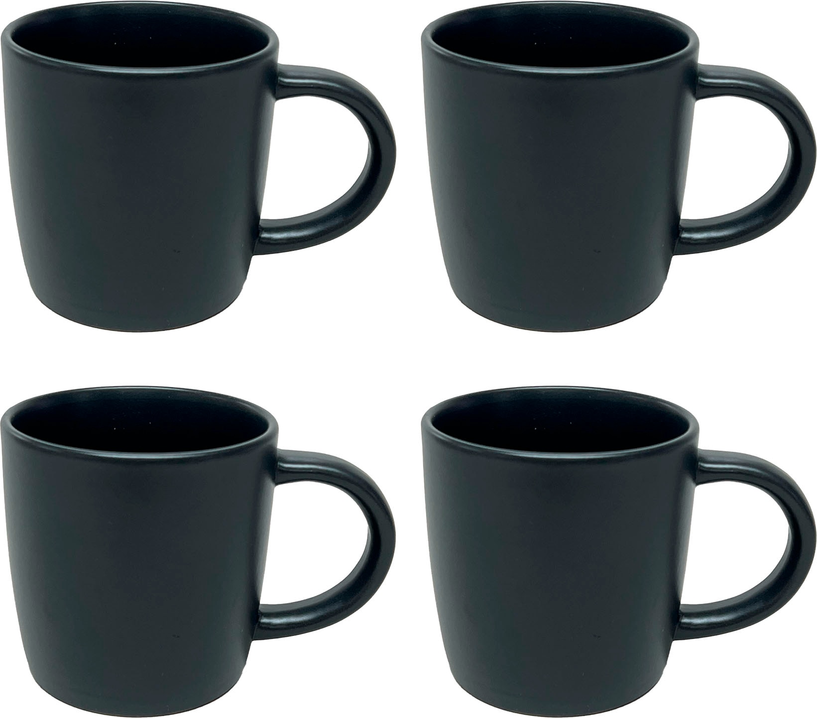 Becher "Belli", schwarz, H:10cm, Steingut, LEGER HOME BY LENA GERCKE, Trinkgefäße, Becher, Scandi Style, 4-teilig