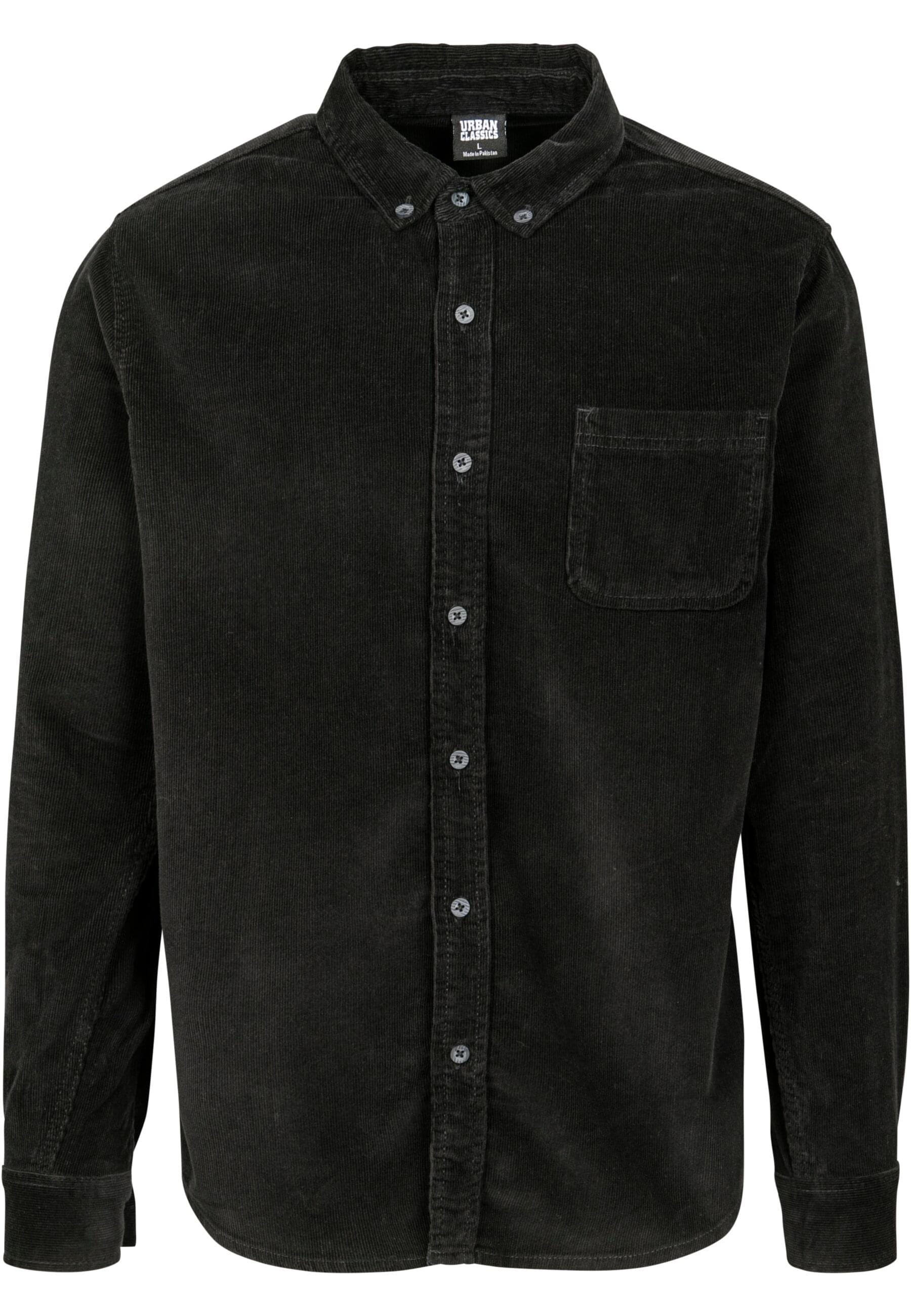 Langarmhemd »Urban Classics Herren Corduroy Shirt«, (1 tlg.)