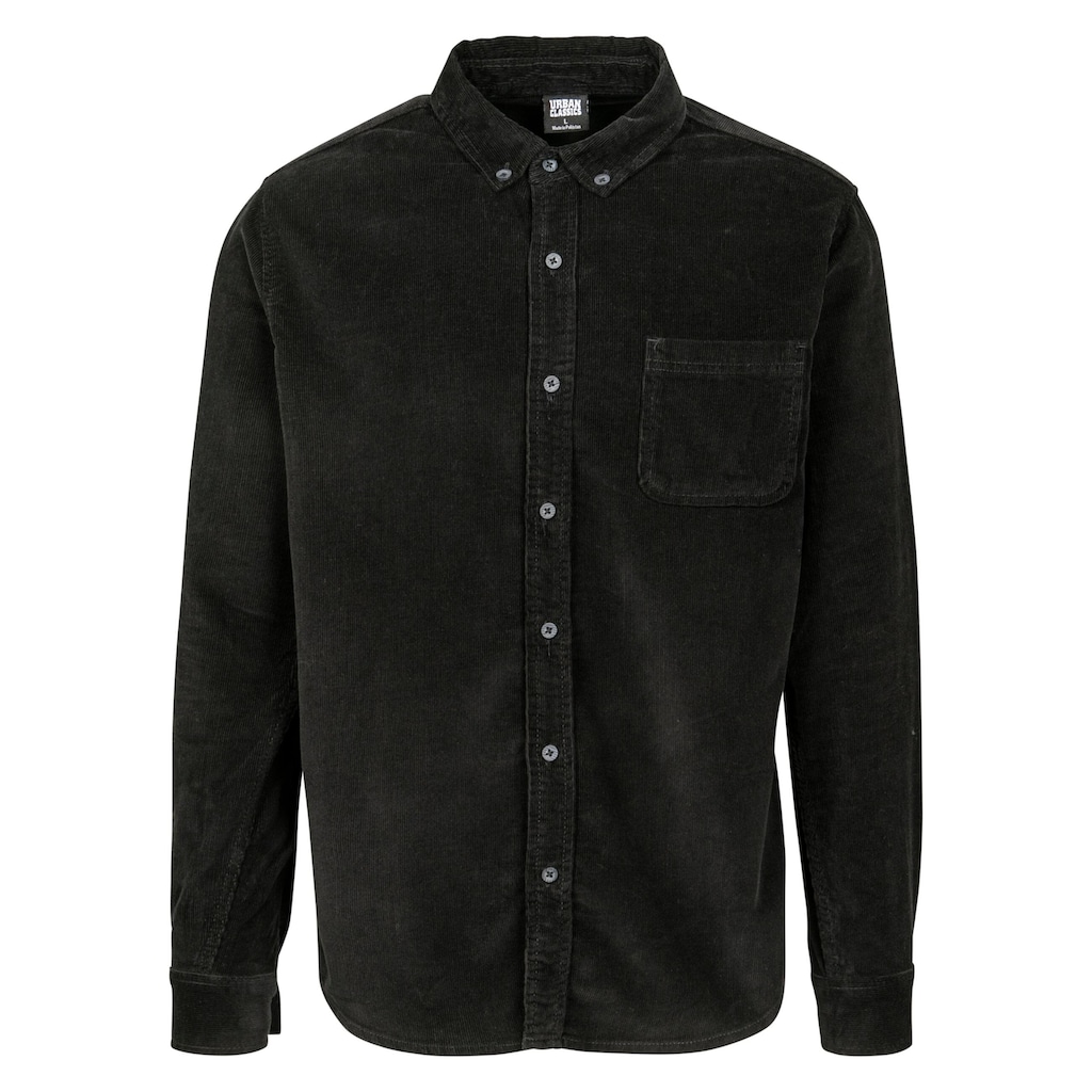 URBAN CLASSICS Langarmhemd »Urban Classics Herren Corduroy Shirt«, (1 tlg.)