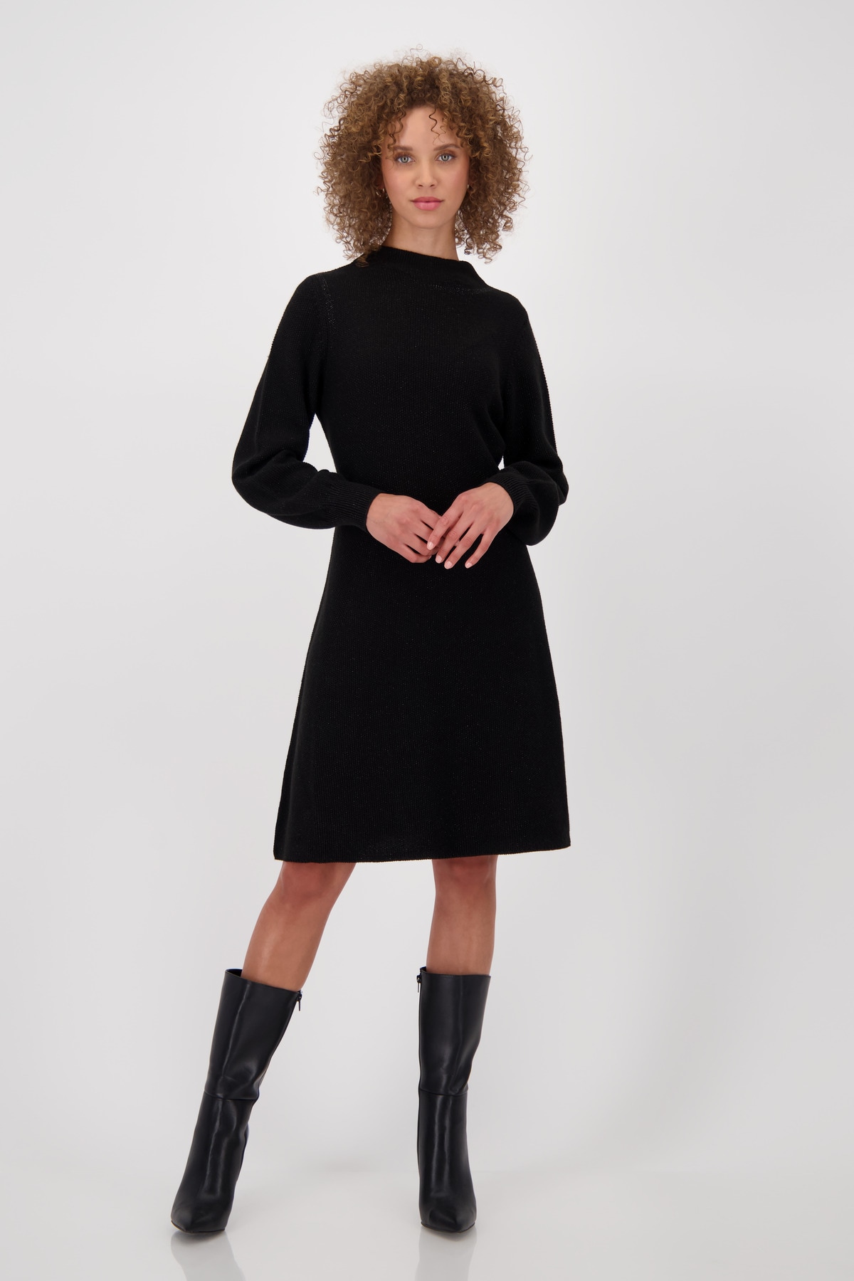 Monari Strickkleid »Kleid Strick Lurex 92cm«, Mit Rundhalsausschnitt