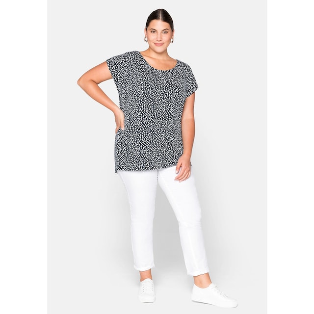 Sheego T-Shirt »Große Größen«, mit Alloverdruck und gelegten Falten für  kaufen | BAUR