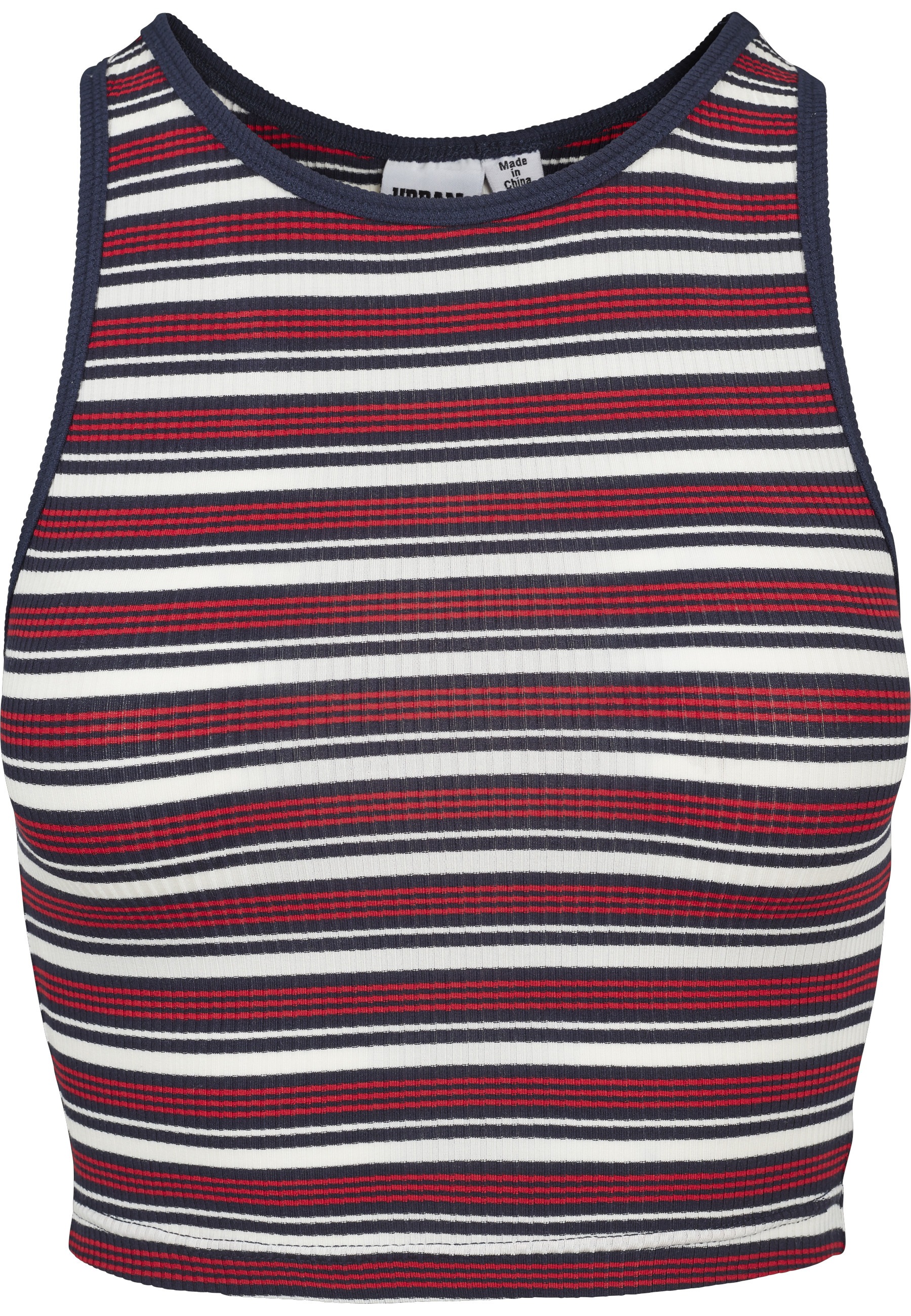 URBAN CLASSICS Muskelshirt "Urban Classics Damen Ladies Rib Stripe Cropped Top" 1