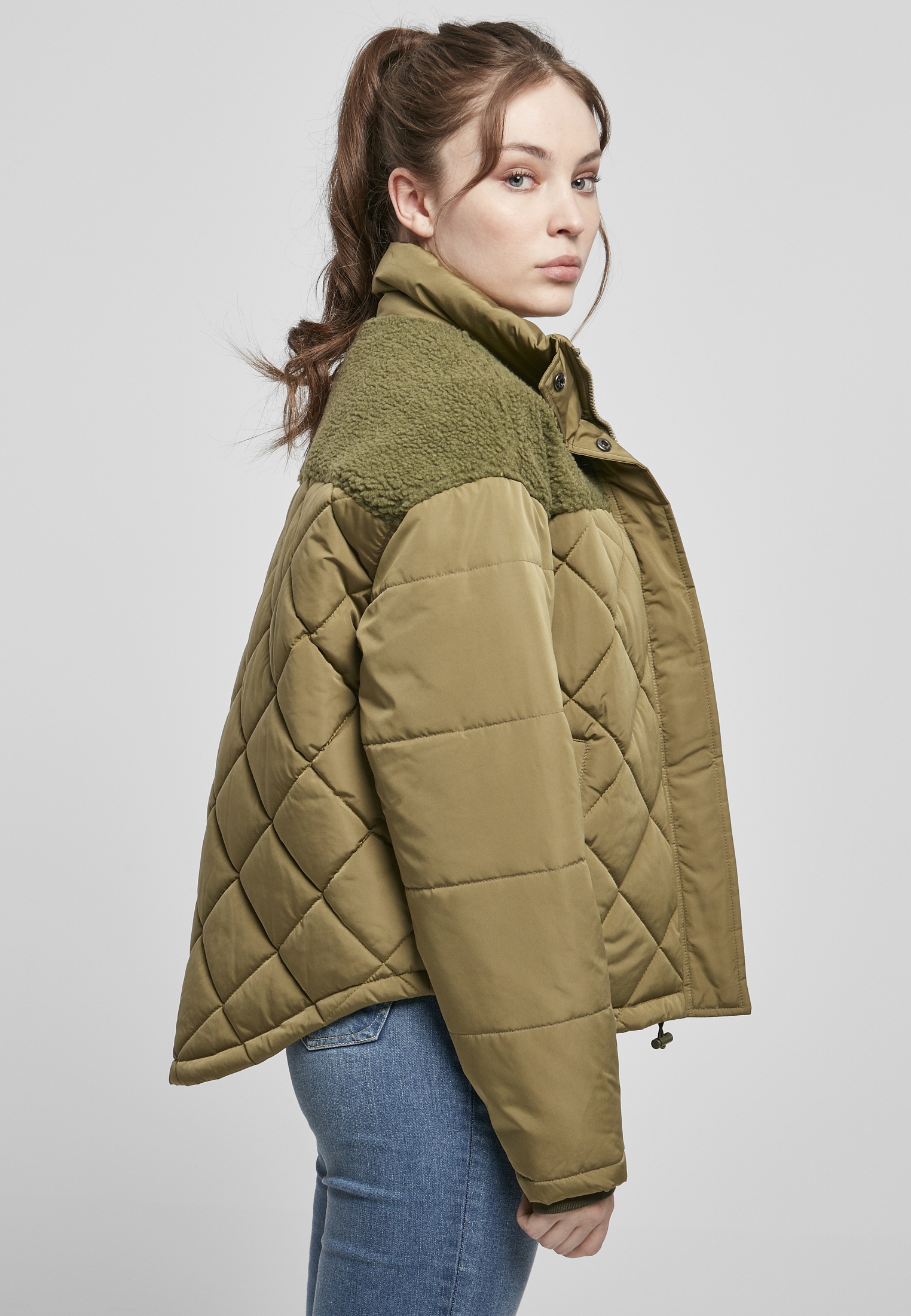 URBAN CLASSICS Winterjacke »Damen Ladies Oversized Diamond Quilt Puffer  Jacket«, (1 St.), ohne Kapuze für kaufen | BAUR