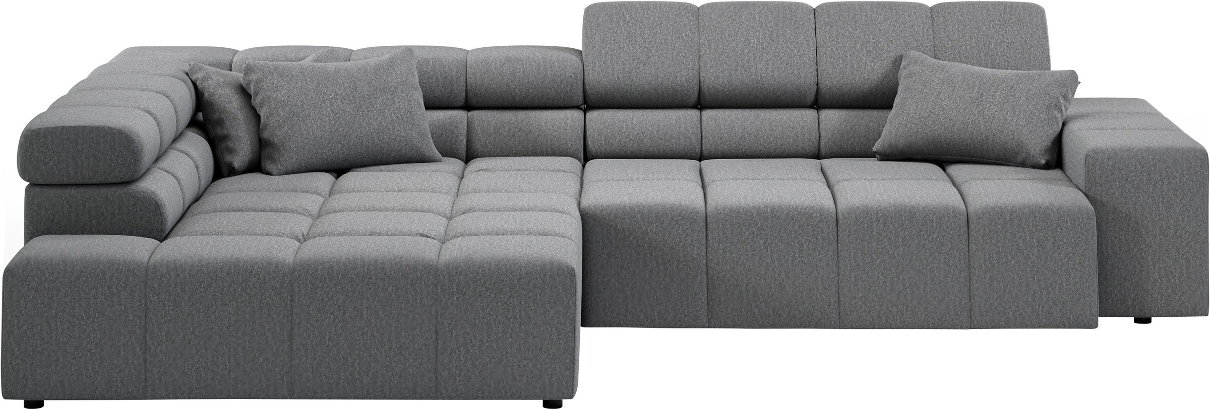 INOSIGN Ecksofa »Ancona incl. Kopfteilverstellung, Zierkissen Breite 319cm, L-Form«, wahlweise motorische Sitztiefenverstellung, auch in Cord + Easy Care