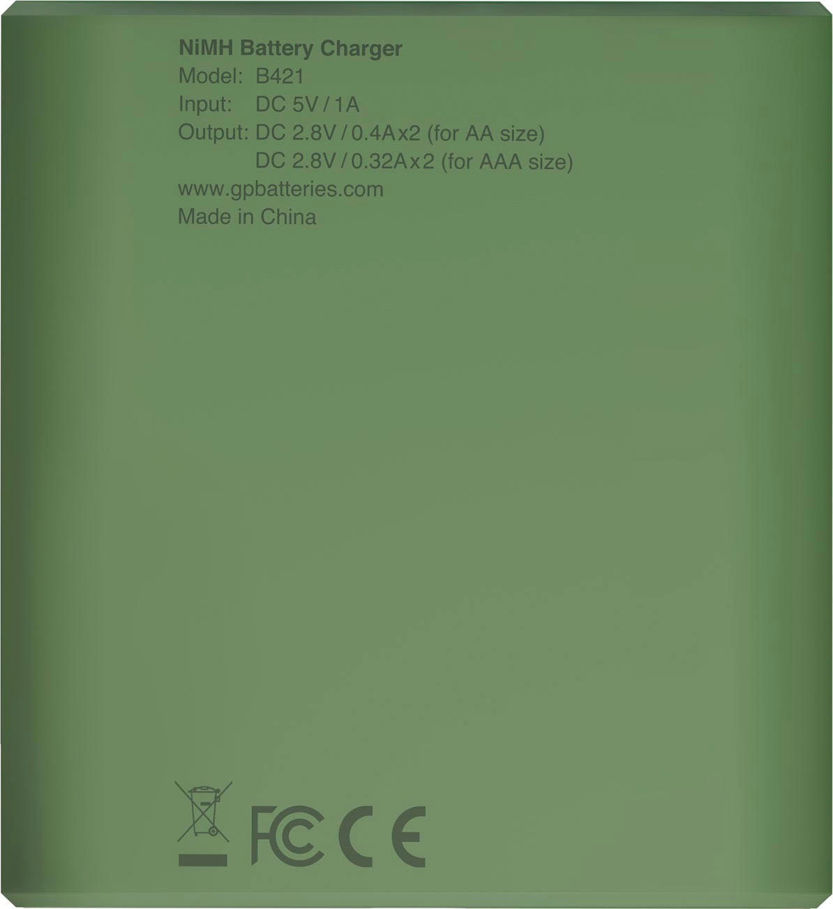 GP Batteries Akku-Ladestation »USB-Akkuladegerät B421 inkl. 4x ReCyko AAA Akkus je 850 mAh«