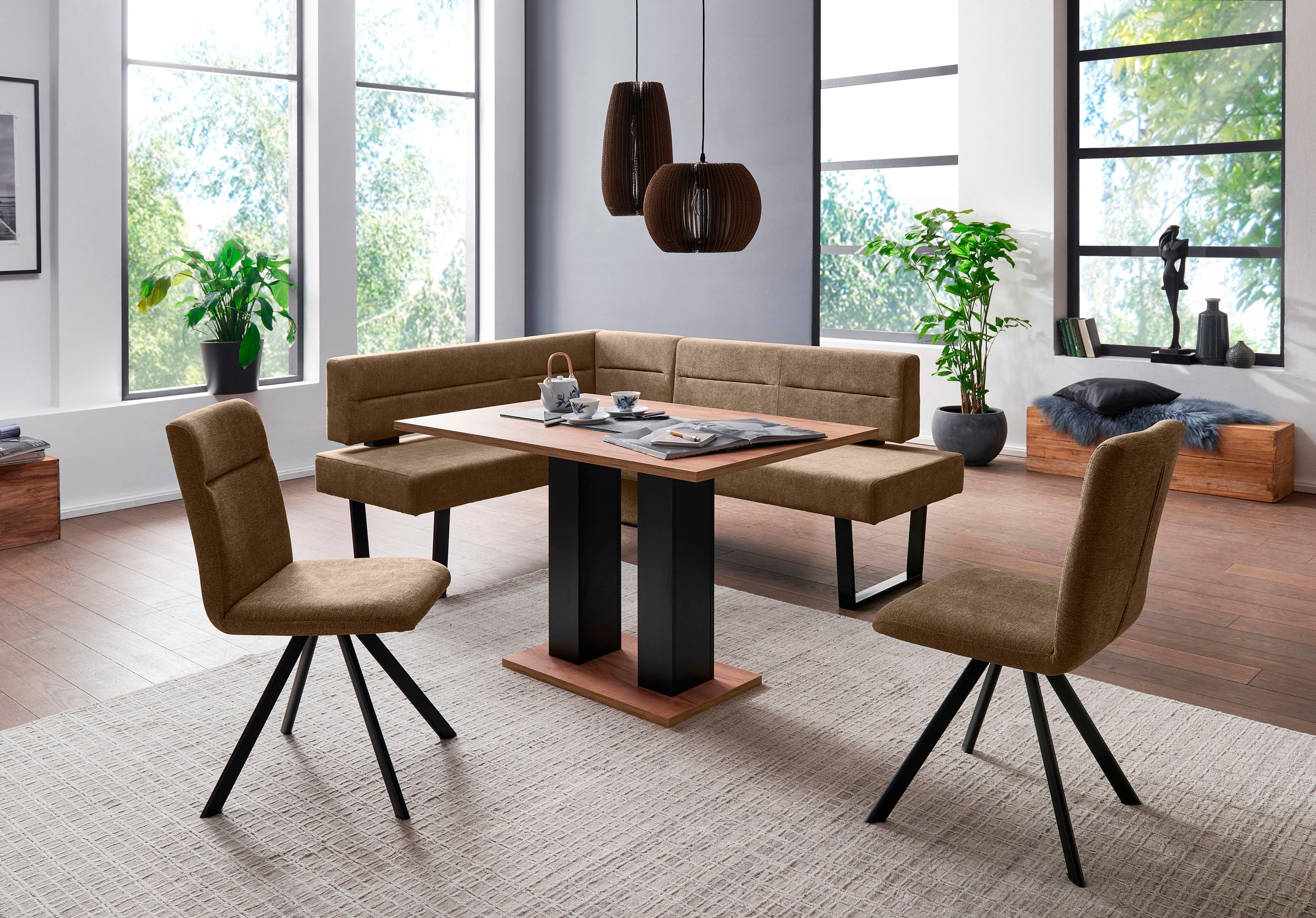 Thumbnail - massivline&more 4-Fußstuhl "Martina 200" (Set) 2 Stk.Gestell aus Metall schwarz