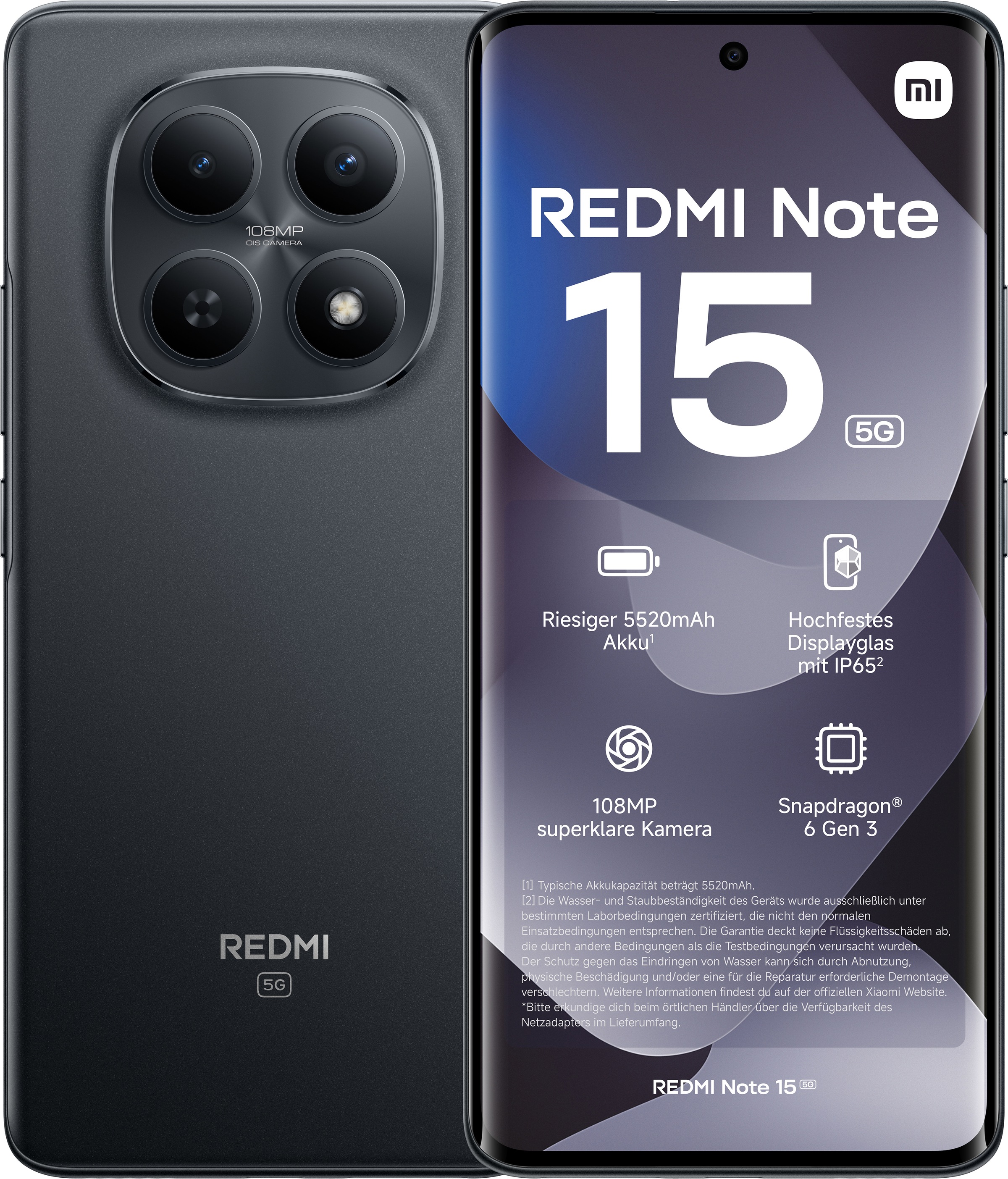 XIAOMI Smartphone "Redmi Note 15 5G 6+128", 128 GBschwarz, Mobiltelefone