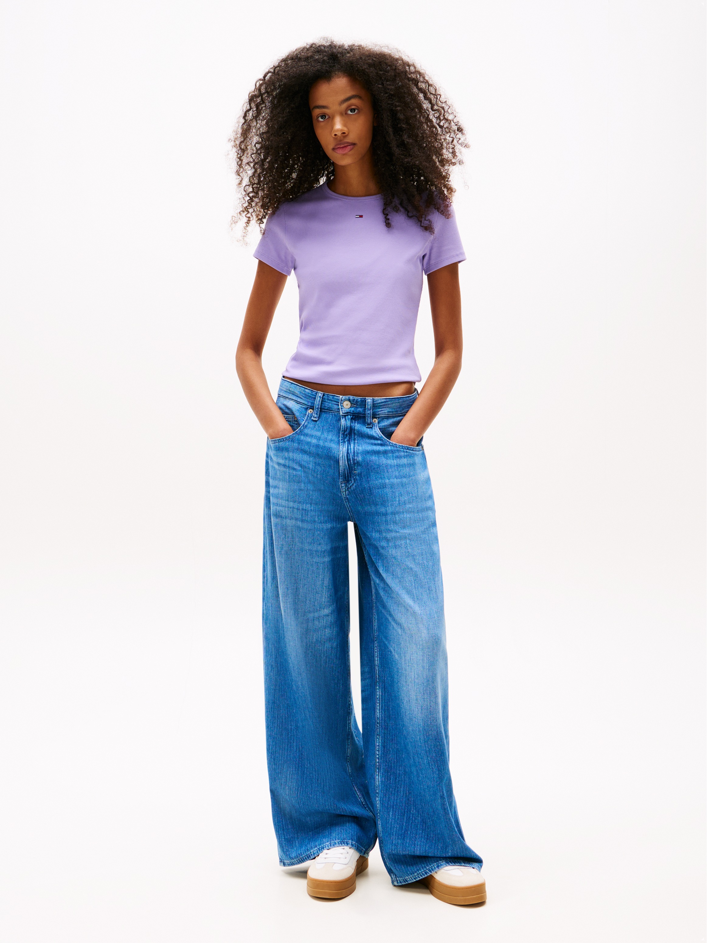 Tommy Jeans T-Shirt "TJW SLIM ESSENTIAL RIB SS", mit gerippter Struktur günstig online kaufen