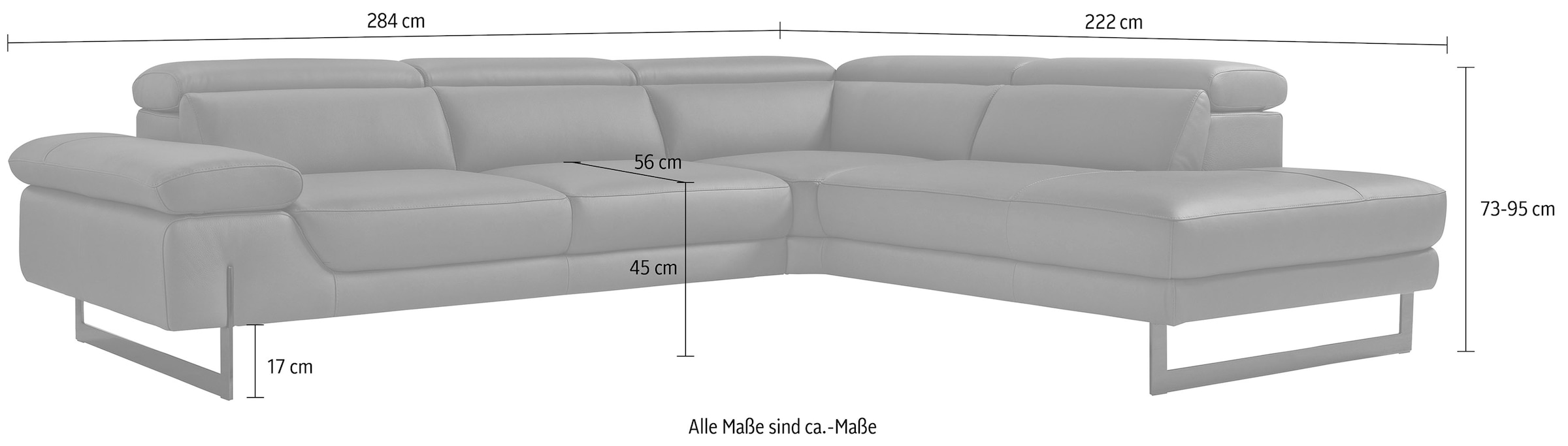 Egoitaliano Ecksofa »Queenie, extravagantes Sofa mit erstklassigem Sitzkomfort«, mit verstellbaren Arm- und Rücken- bzw. Kopfteilen