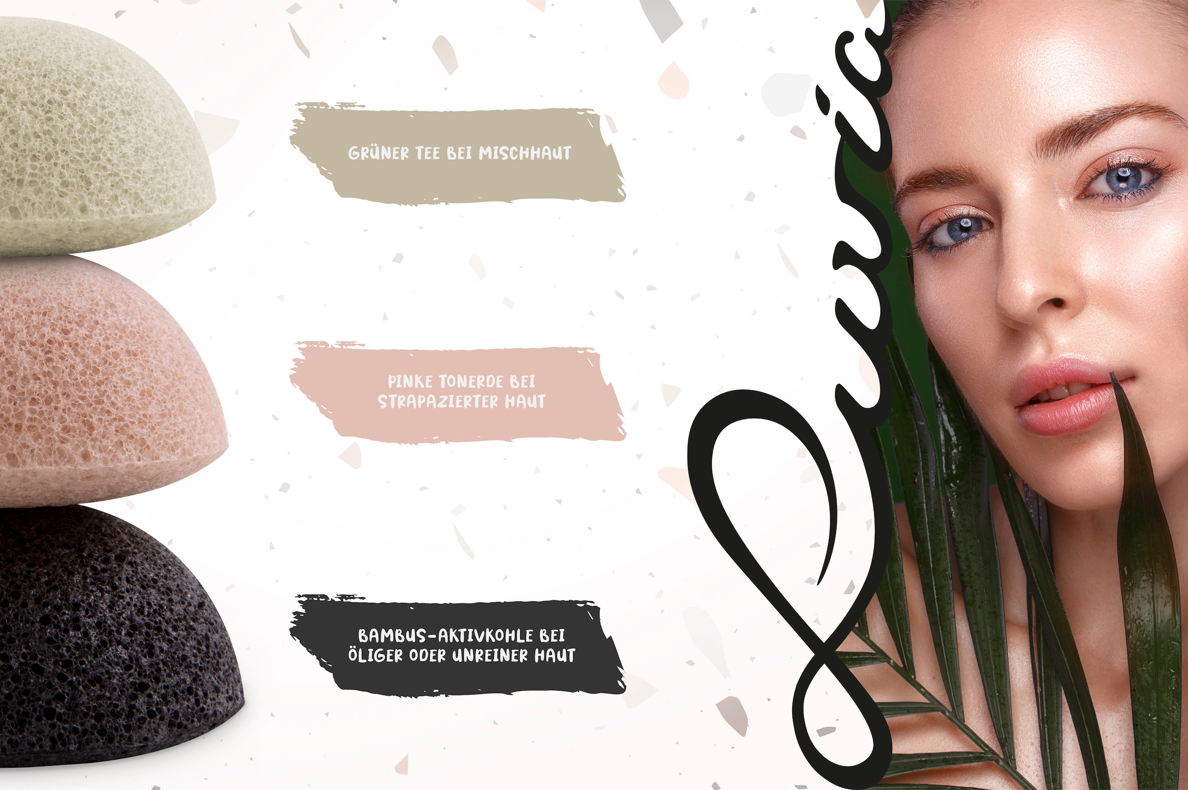 Luvia Cosmetics bestellen (3 Gesichtsreinigungsschwamm online »Konjac Schwamm Clay«, Set BAUR Red | tlg.)