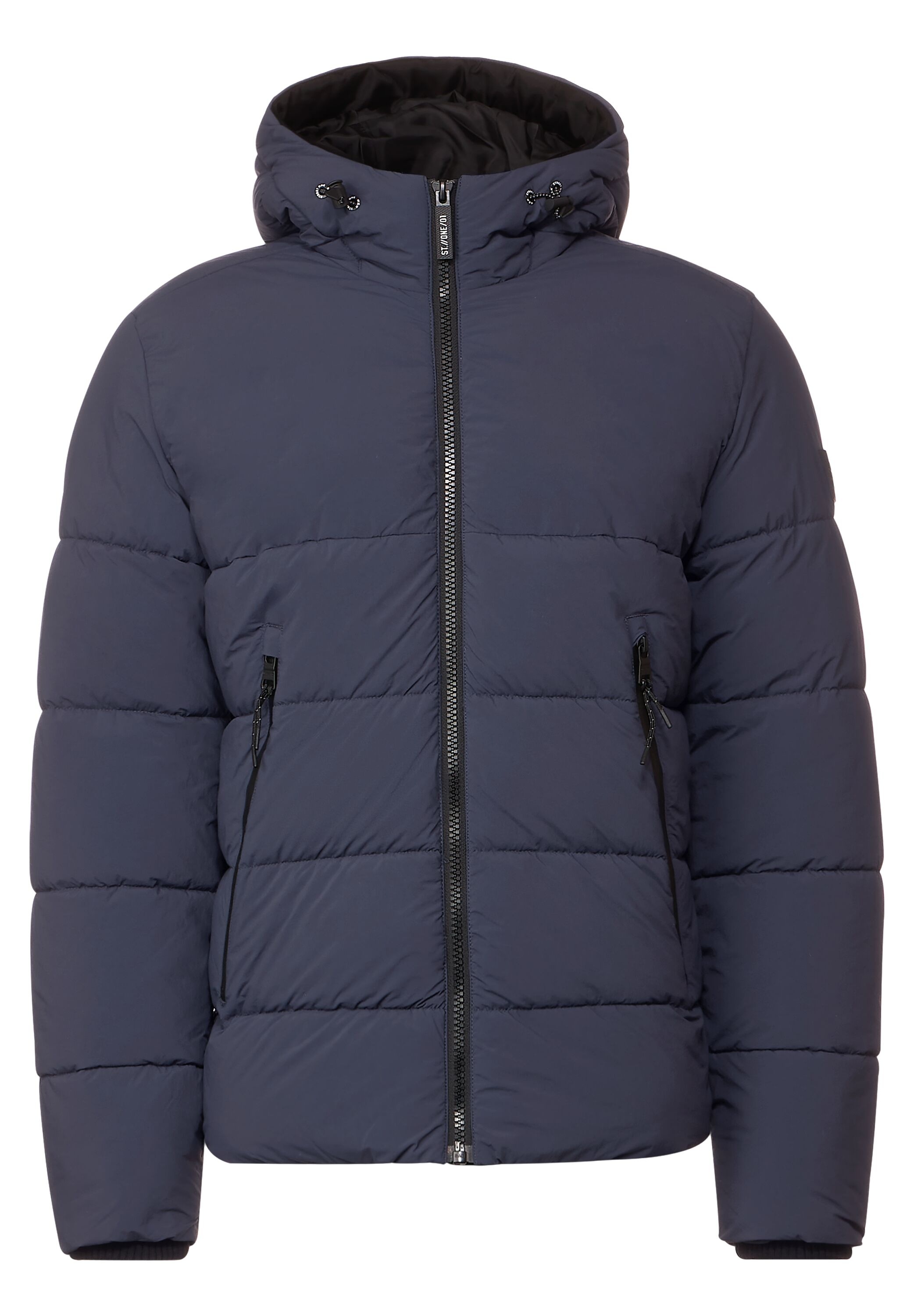 STREET ONE MEN Steppjacke, mit Kapuze, in Unifarbe