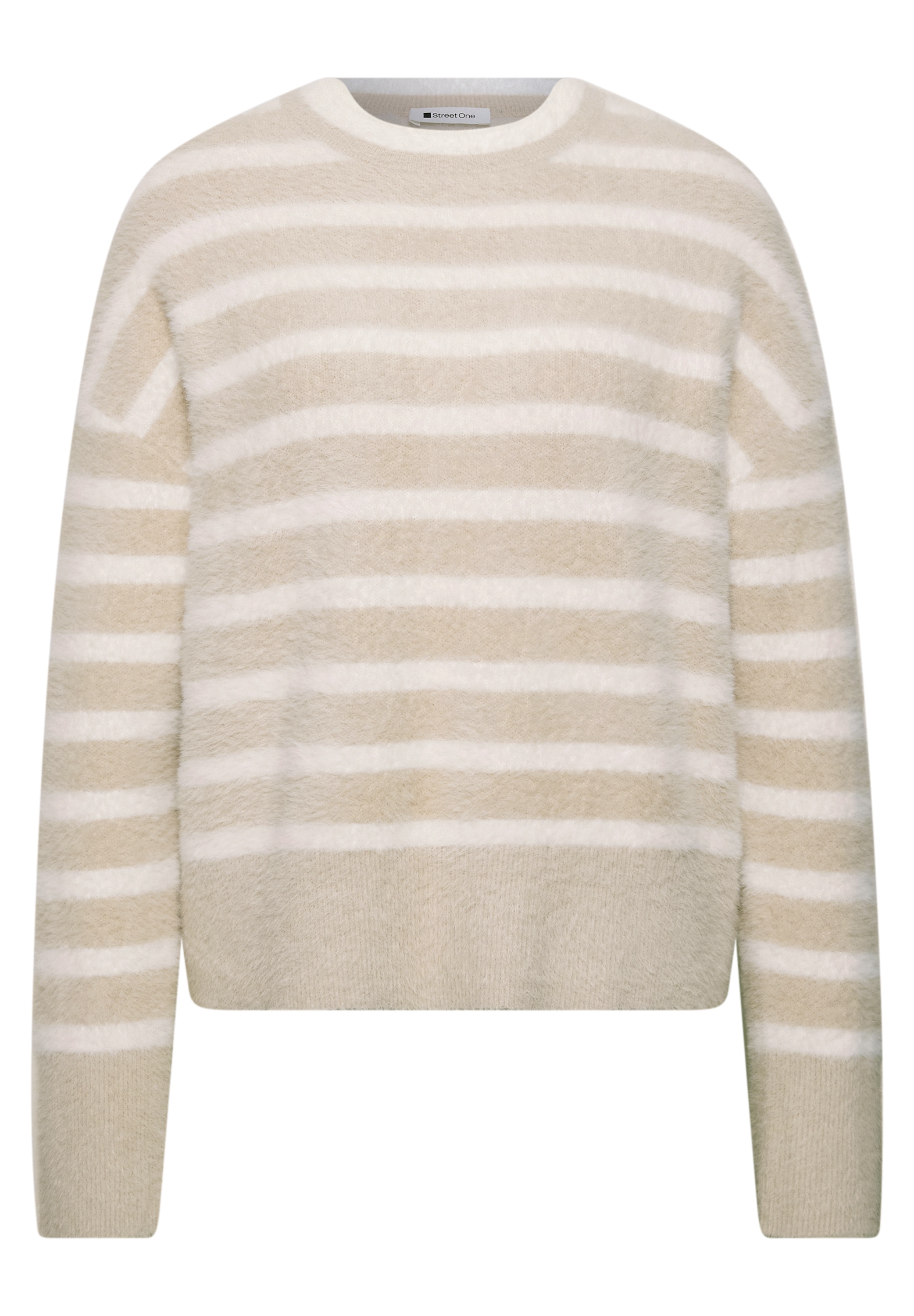 STREET ONE Streifenpullover aus softem Materialmix