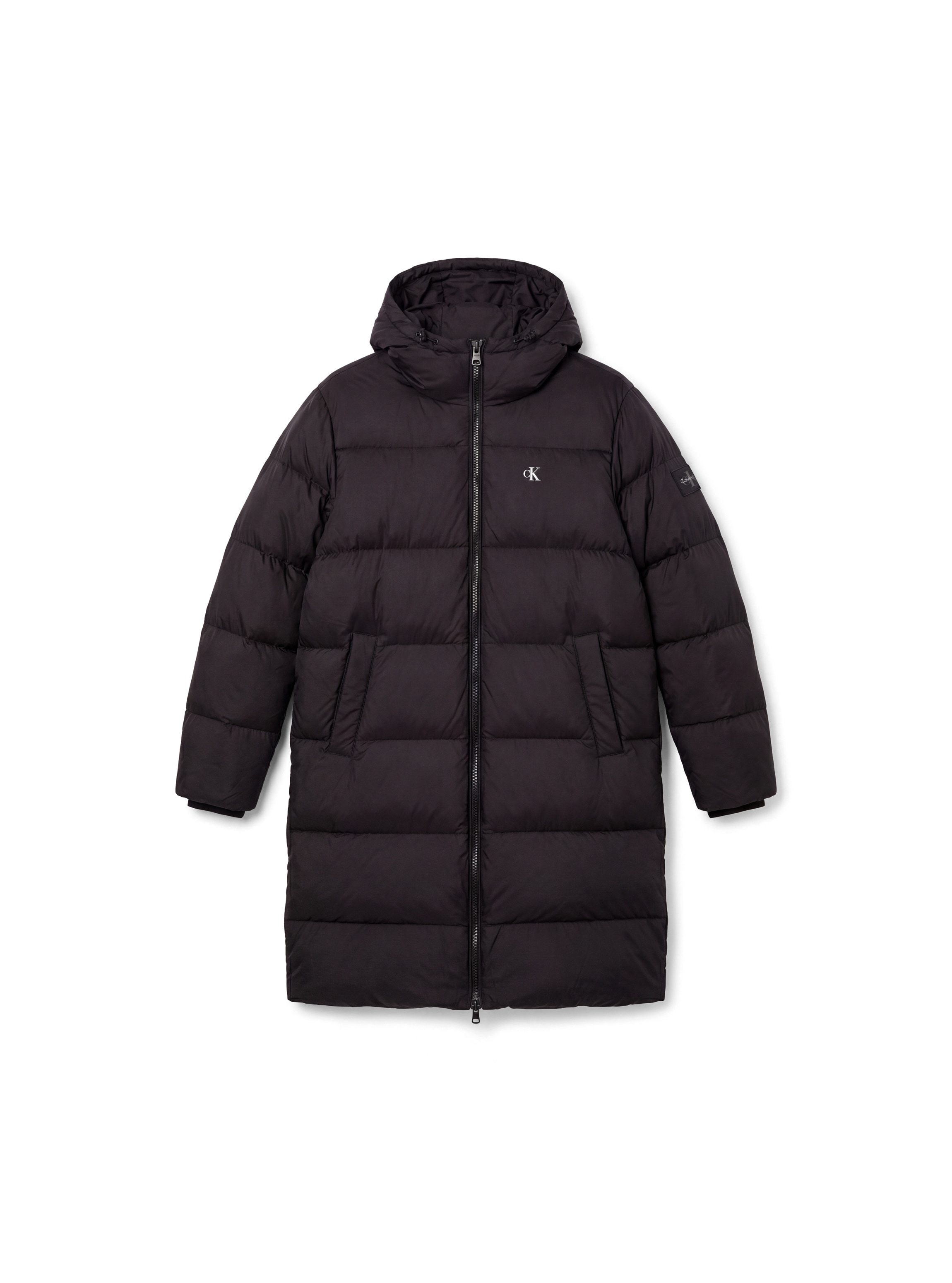 Calvin Klein Jeans Steppmantel »LONG LENGTH HOODED NYLON« Regular fit mit Eingrifftaschen