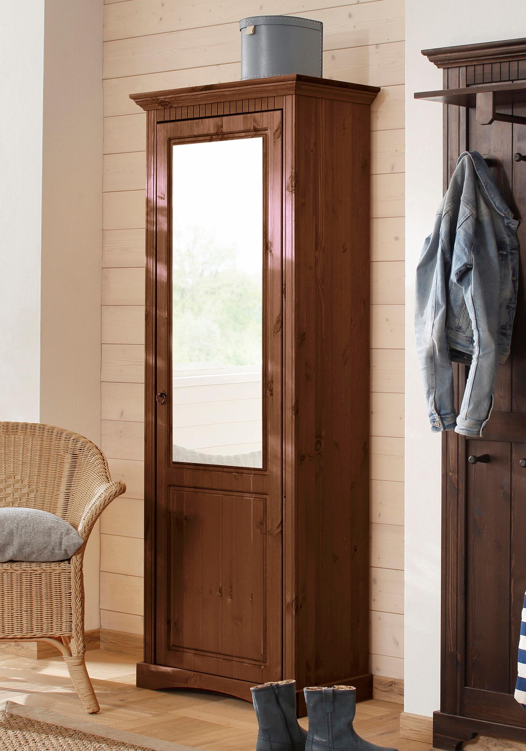 Home affaire Schuhschrank "Rustic", aus massiver Kiefer, mit Spiegel, für c günstig online kaufen