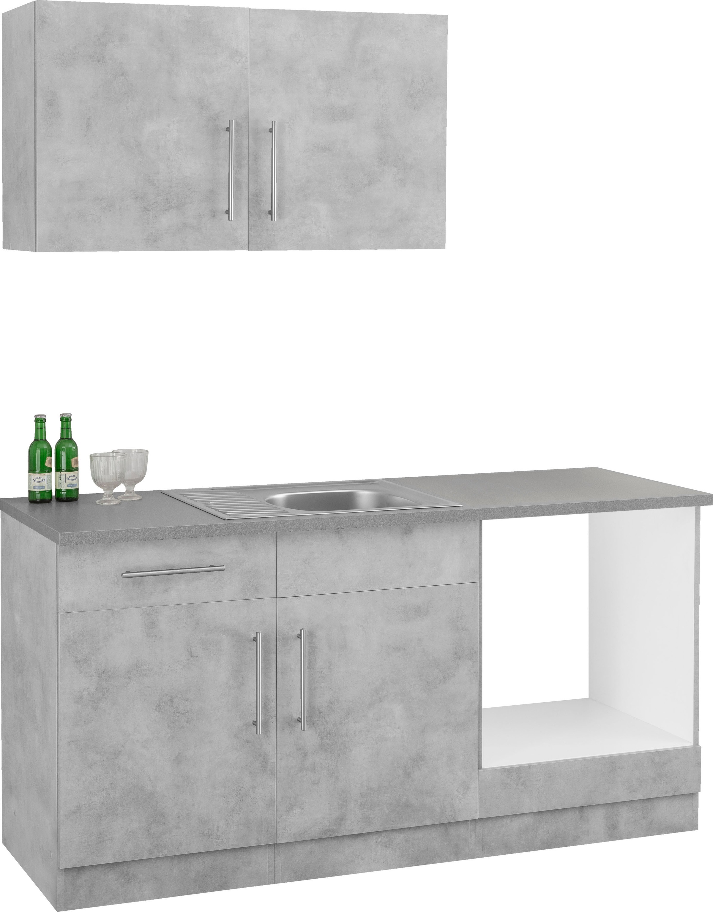 wiho Küchen Pantryküche "Cali" wahlweise mit E-Geräten, Breite 160 cm