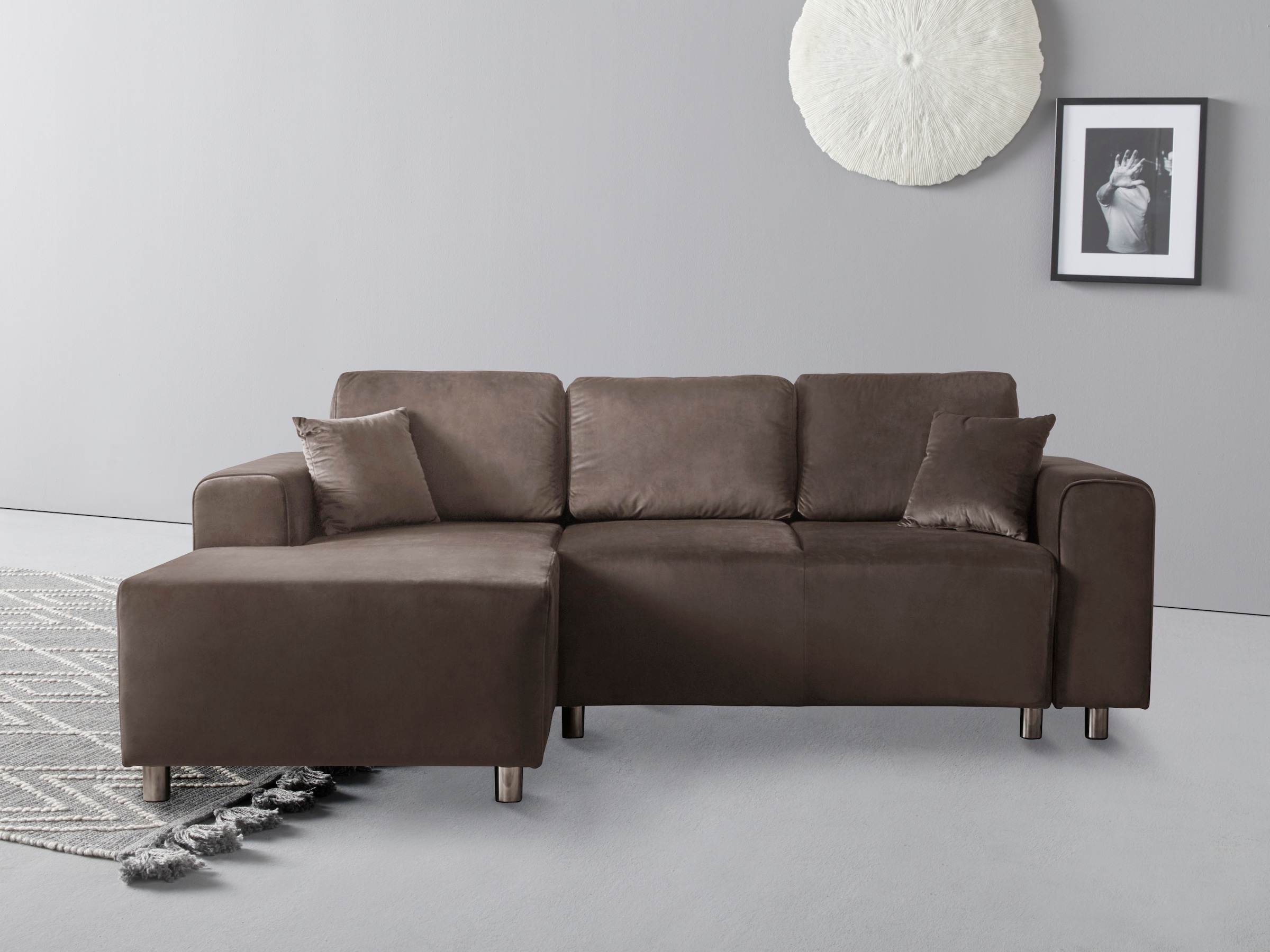 Home affaire Ecksofa "Györ", L-Form, wahlweise mit Bettfunktion und Bettkas günstig online kaufen