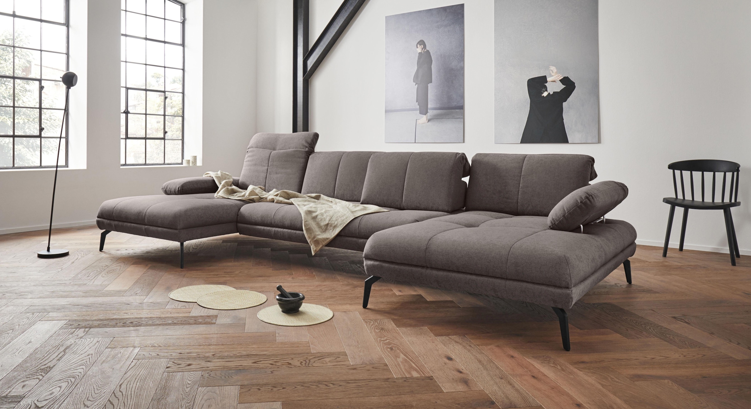 andas Wohnlandschaft "Stenlille Multifunktions-Sofa, U-Form", incl. Sitztie günstig online kaufen