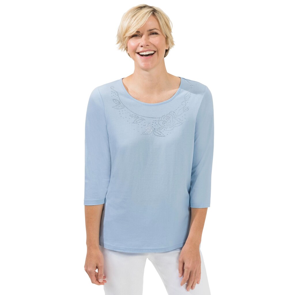 Damenmode Shirts & Sweatshirts Classic Basics 3/4-Arm-Shirt »Shirt«, (1 tlg.) hellblau
