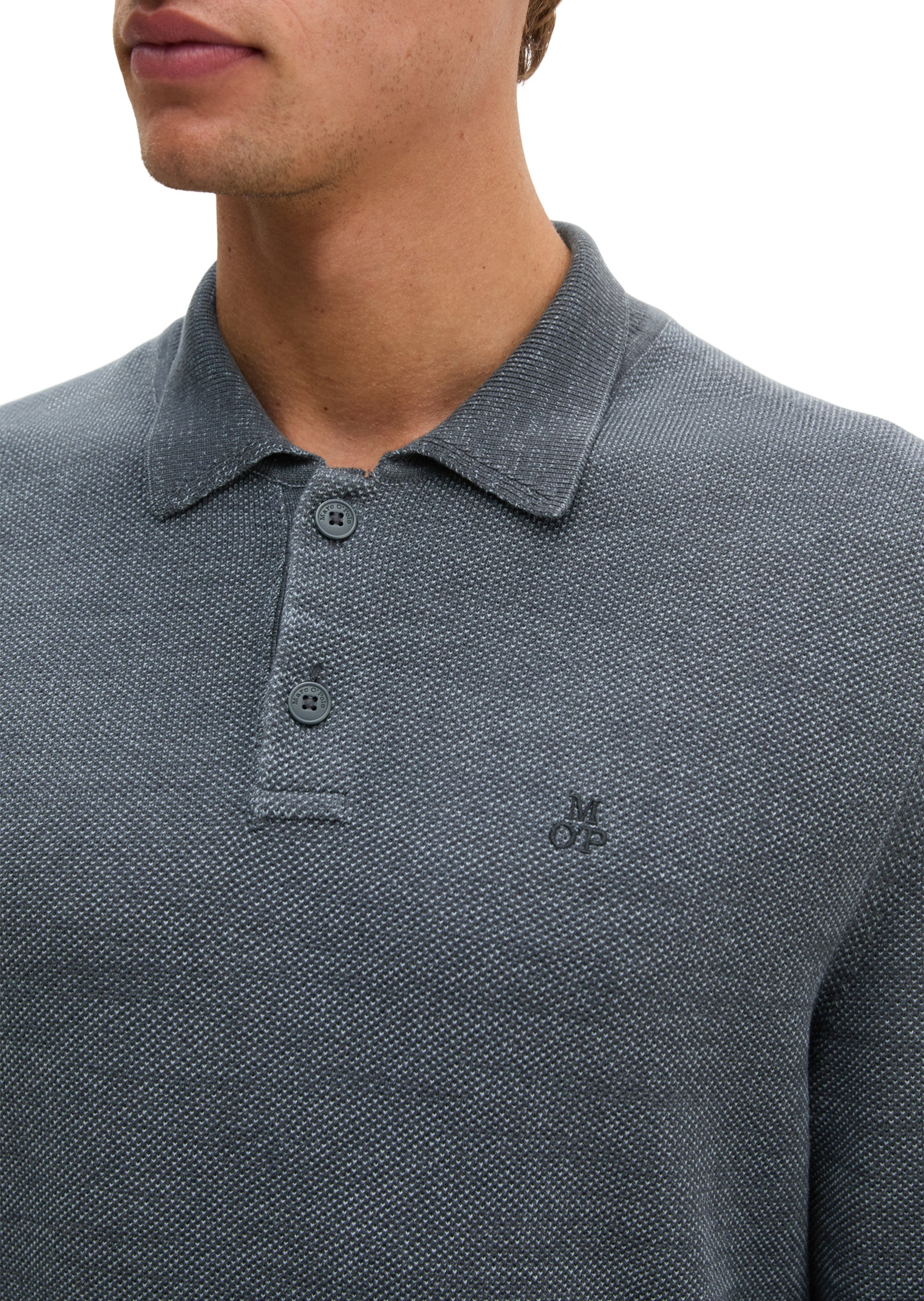 Marc O'Polo Langarm-Poloshirt »aus reiner Bio-Baumwolle«