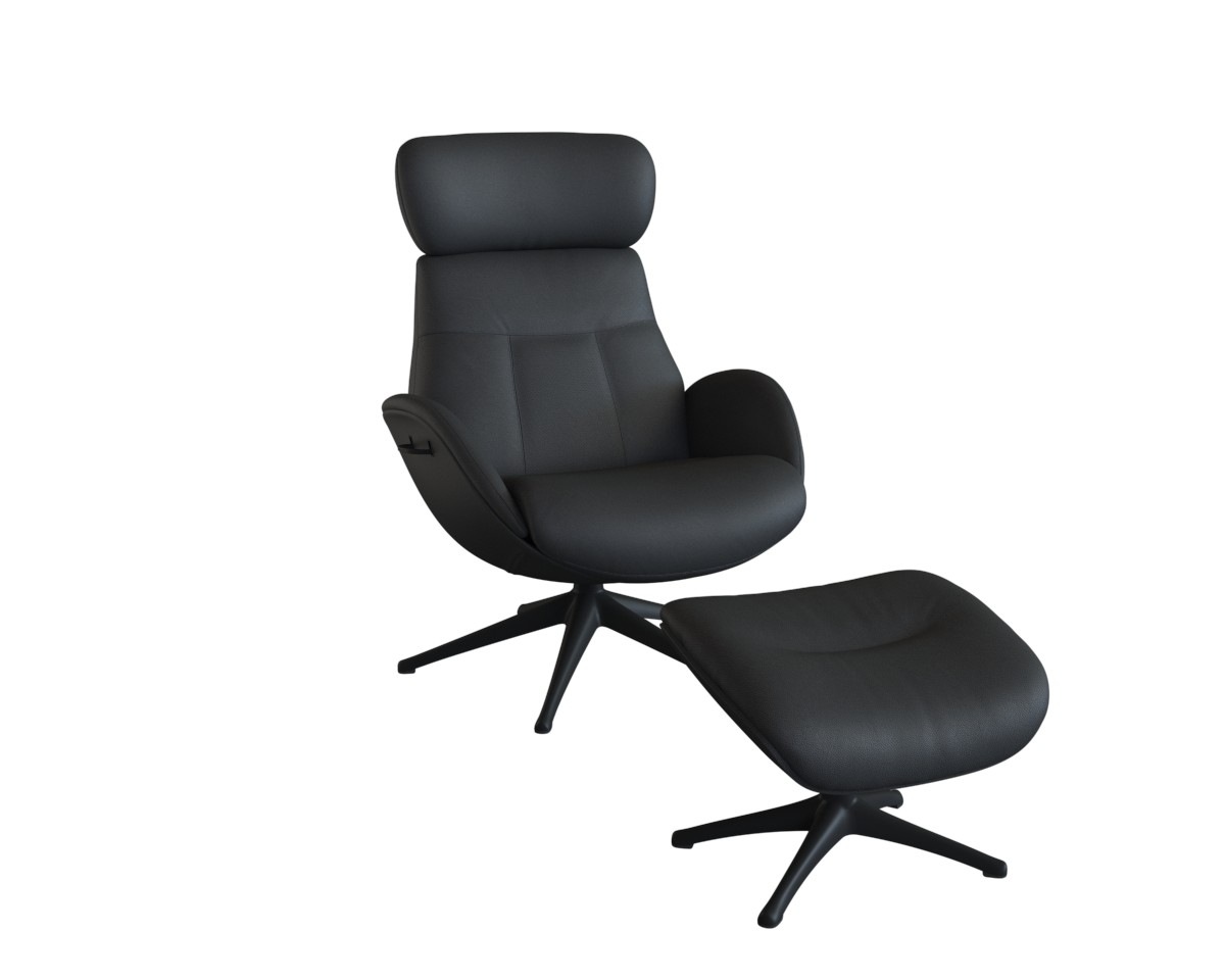 FLEXLUX Relaxsessel »Relaxchairs Elegant«, Premium Komfort, Rücken- & Kopfteilverstellung, drehbar, Fuß schwarz