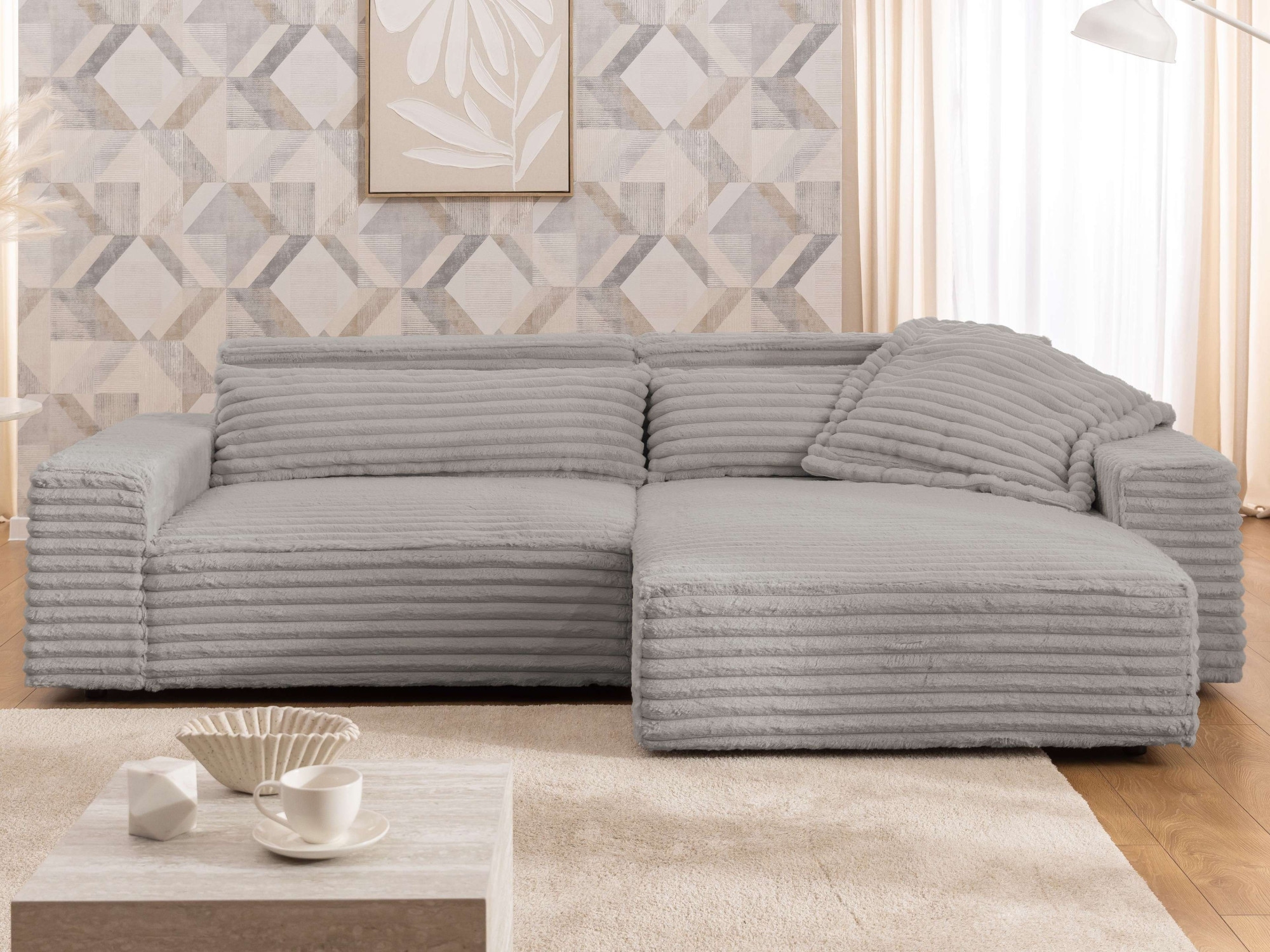 OTTO home Ecksofa "KINLEE Design-Sofa mit Recamiere rechts/links, Maße B/T/ günstig online kaufen