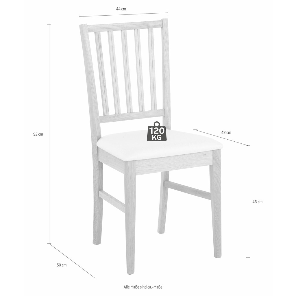 Home affaire Esszimmerstuhl »Ruanda Holzstuhl«, (Set), 2 St., im 2er, 4er oder 6er-Set, Küchenstuhl