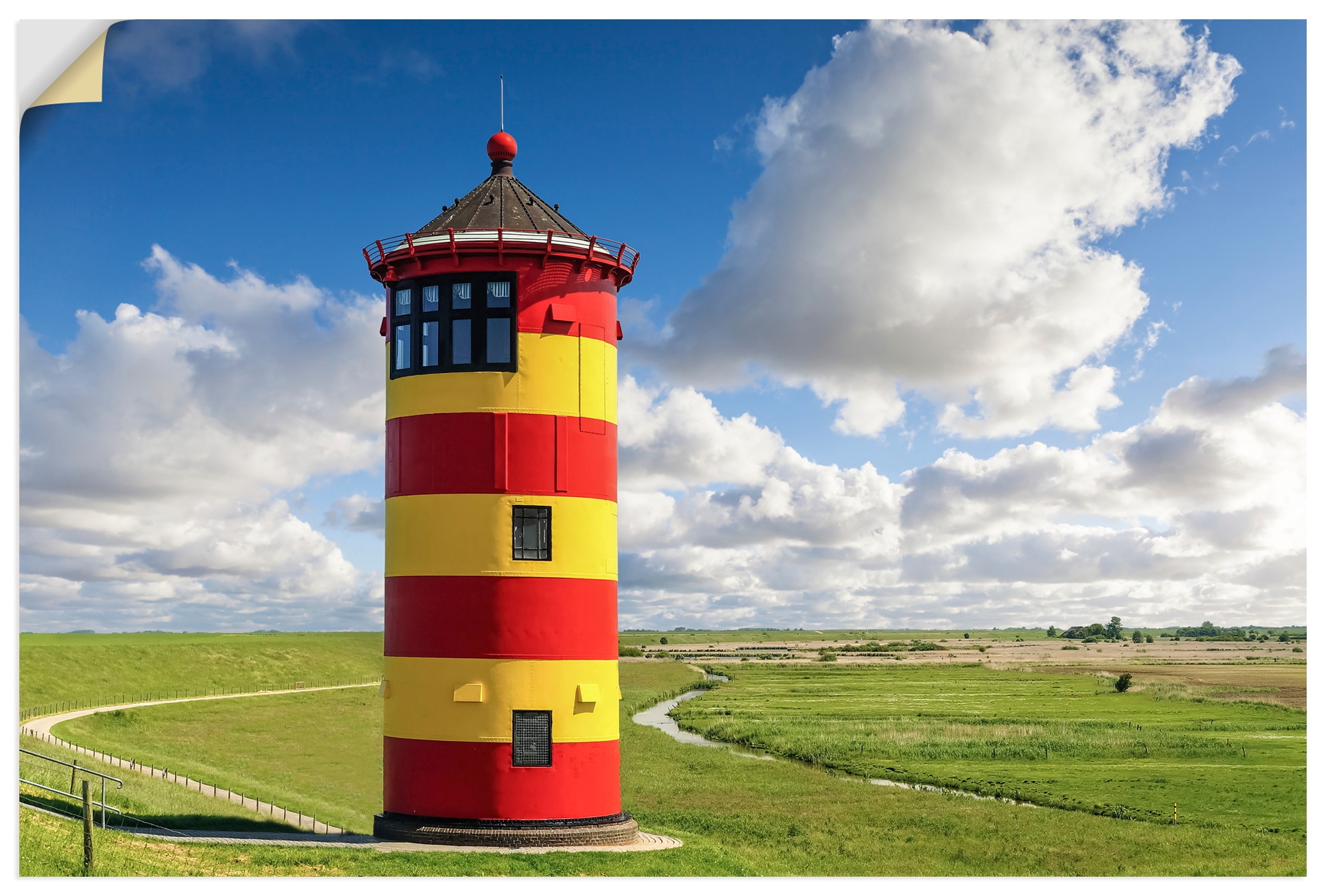 Artland Wandbild "Pilsumer Leuchtturm in Ostfriesland" 1 Stk. tlg. als Alubild, Leinwandbild, Poster, Wandaufkleber in verschied. Größen