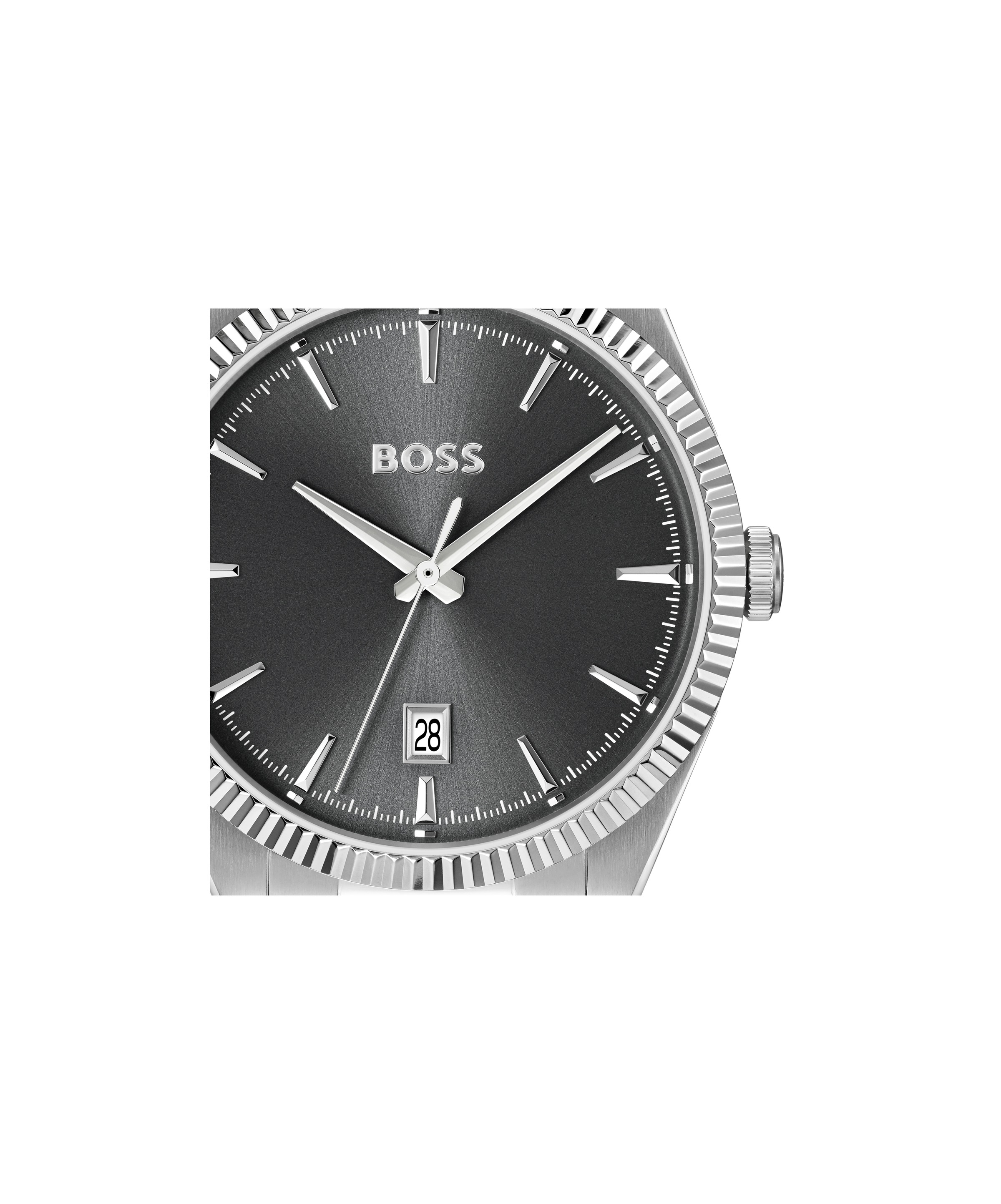 BOSS Quarzuhr »CHESWICK« Armbanduhr, Herrenuhr, Edelstahlarmband, analog, Tag