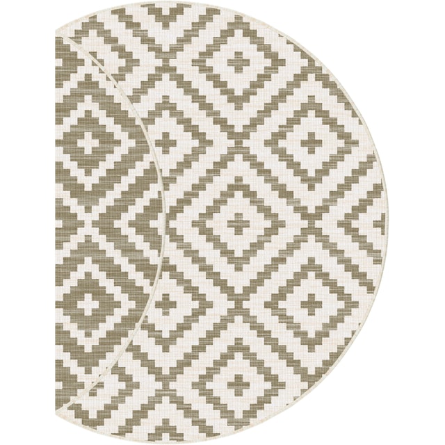 my home Teppich »Ronda Wendeteppich«, rund, Sisal-Optik, Flachgewebe, In-  und Outdoor, geometrisches Boho Design bestellen | BAUR