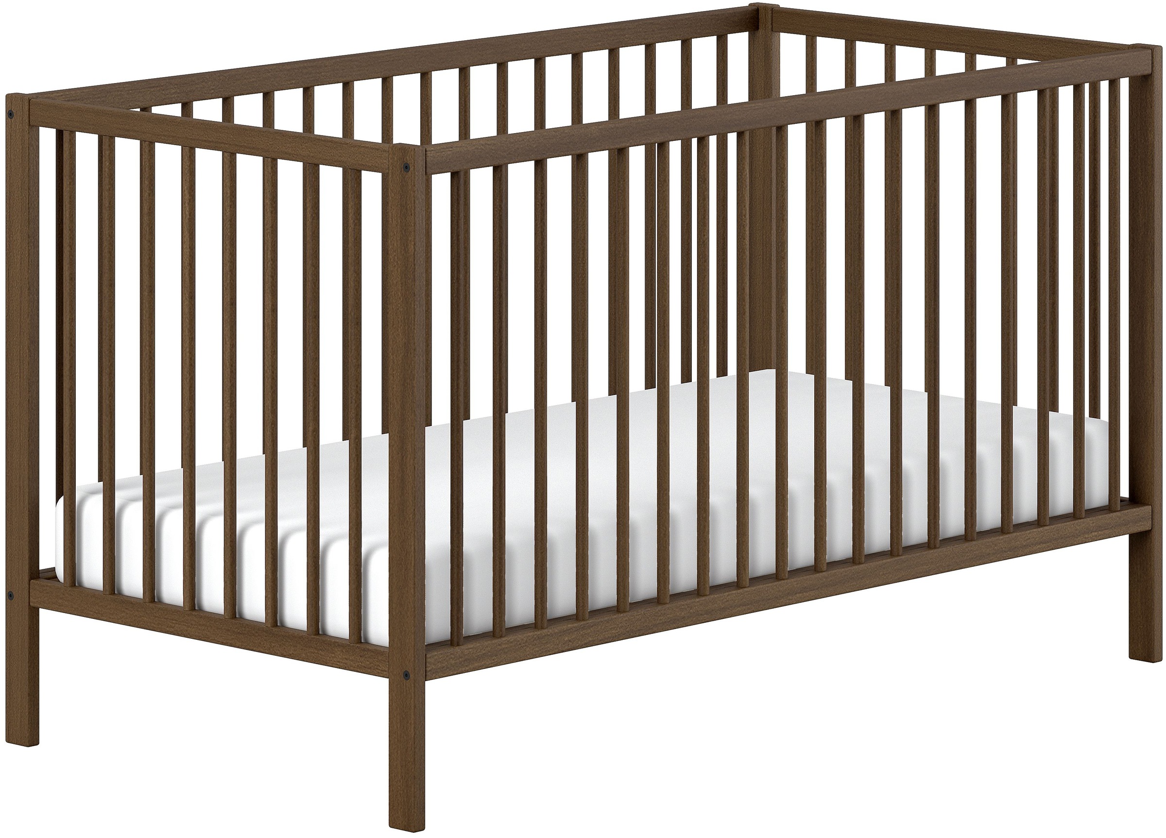 Vipack Babymöbel-Set »DINO, ideal für Ihr Kinderzimmer, Made in Europe, Buche massiv« best. aus Babybett 70/140 umbaubar zum Juniorbett u. Wickelregal, 2 tlg. Liegefläche 3-fach höhenverstellbar, Ausf. Buche Nussbaumfarbig