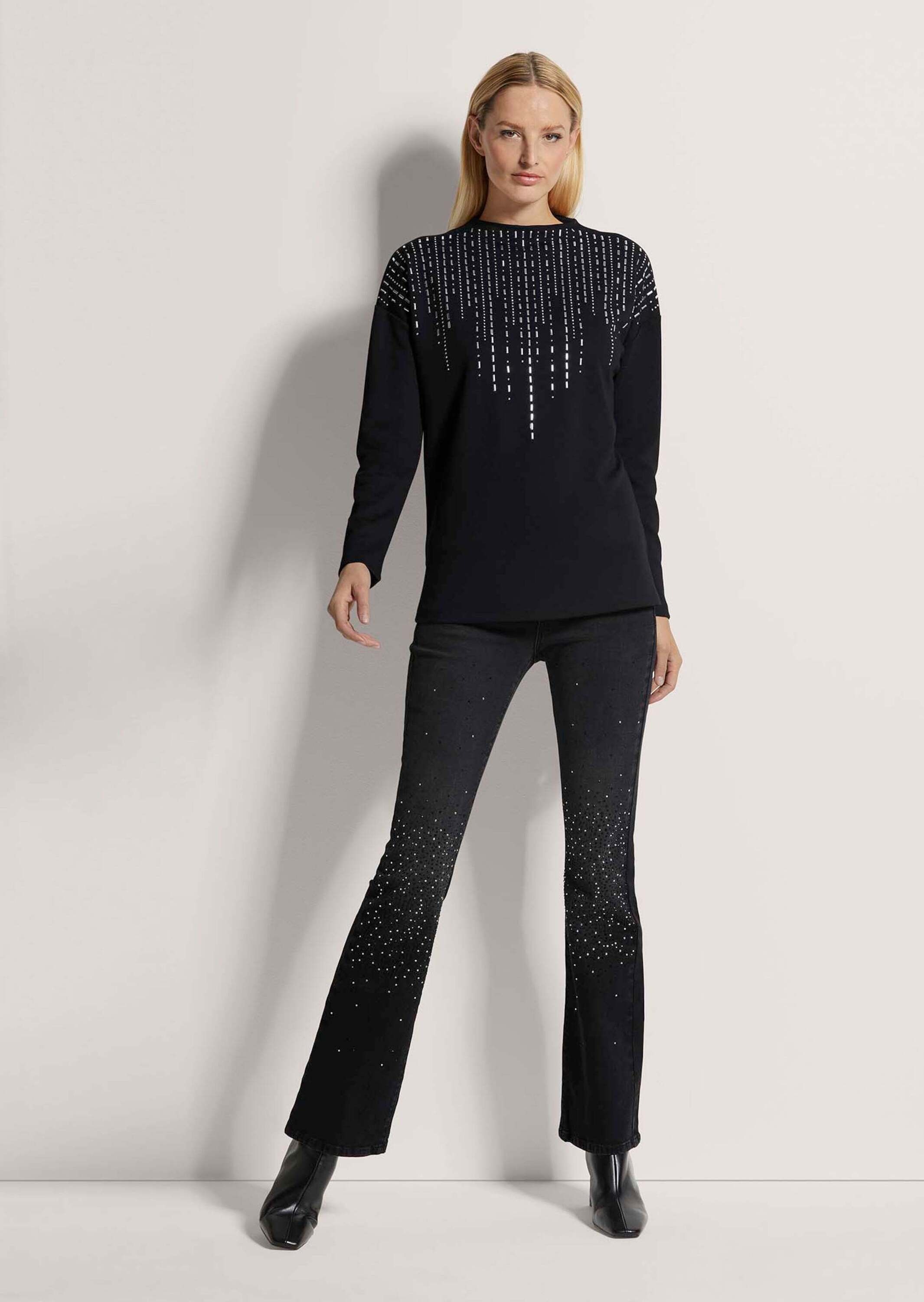 MADELEINE Langarmshirt "Sweatshirt Sweatshirt mit Strass-Besatz" günstig online kaufen