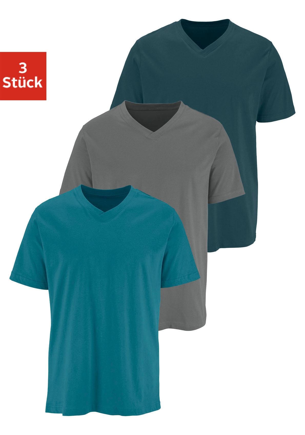 H.I.S T-Shirt "mit V-Ausschnitt, V-neck, Unterziehshirt" Packung, 3er-Pack, günstig online kaufen