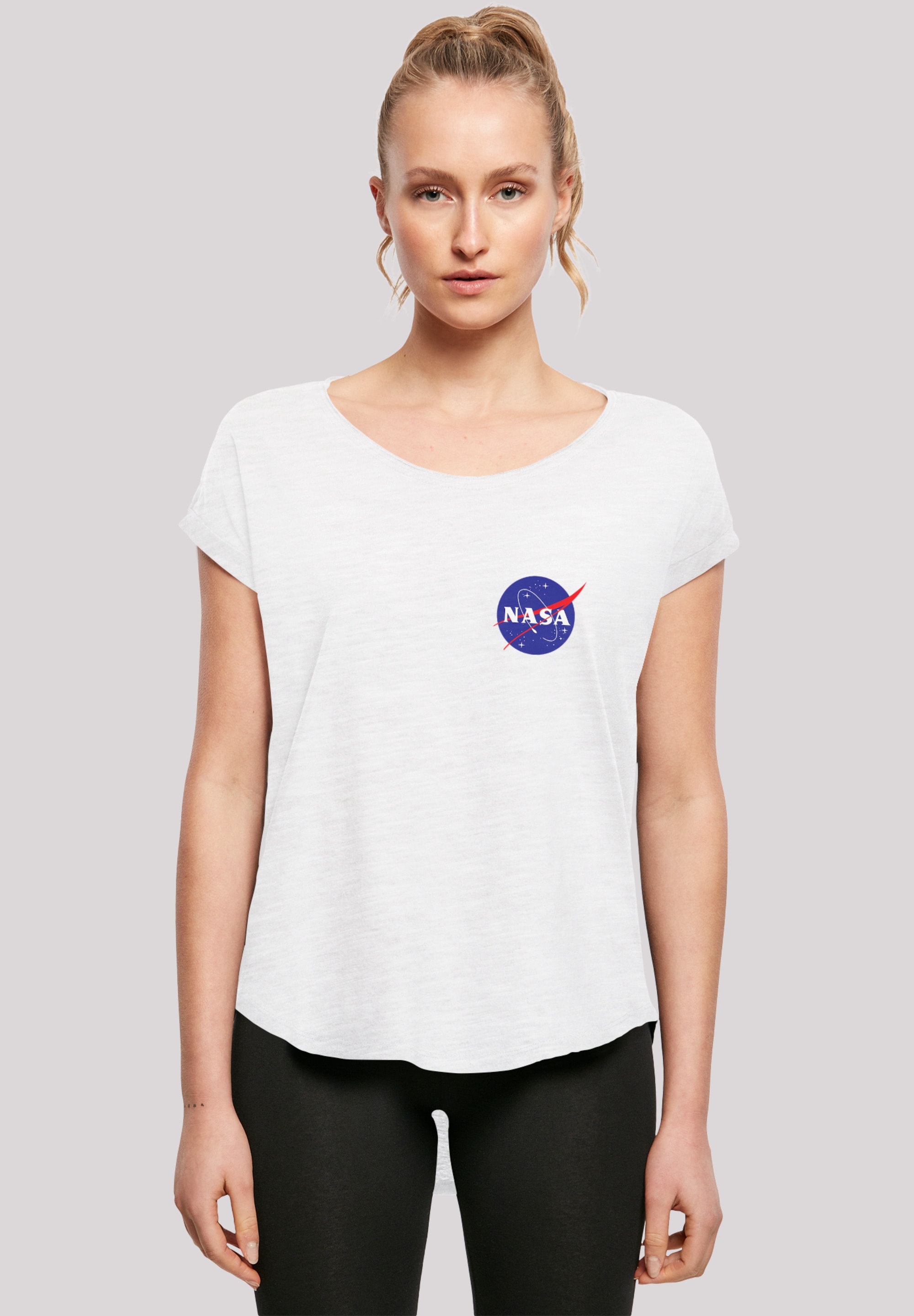 online White«, T-Shirt T-Shirt Cut F4NT4STIC NASA Merch,Lang,Longshirt,Bedruckt Chest Insignia Logo Classic »Long | kaufen BAUR Damen,Premium