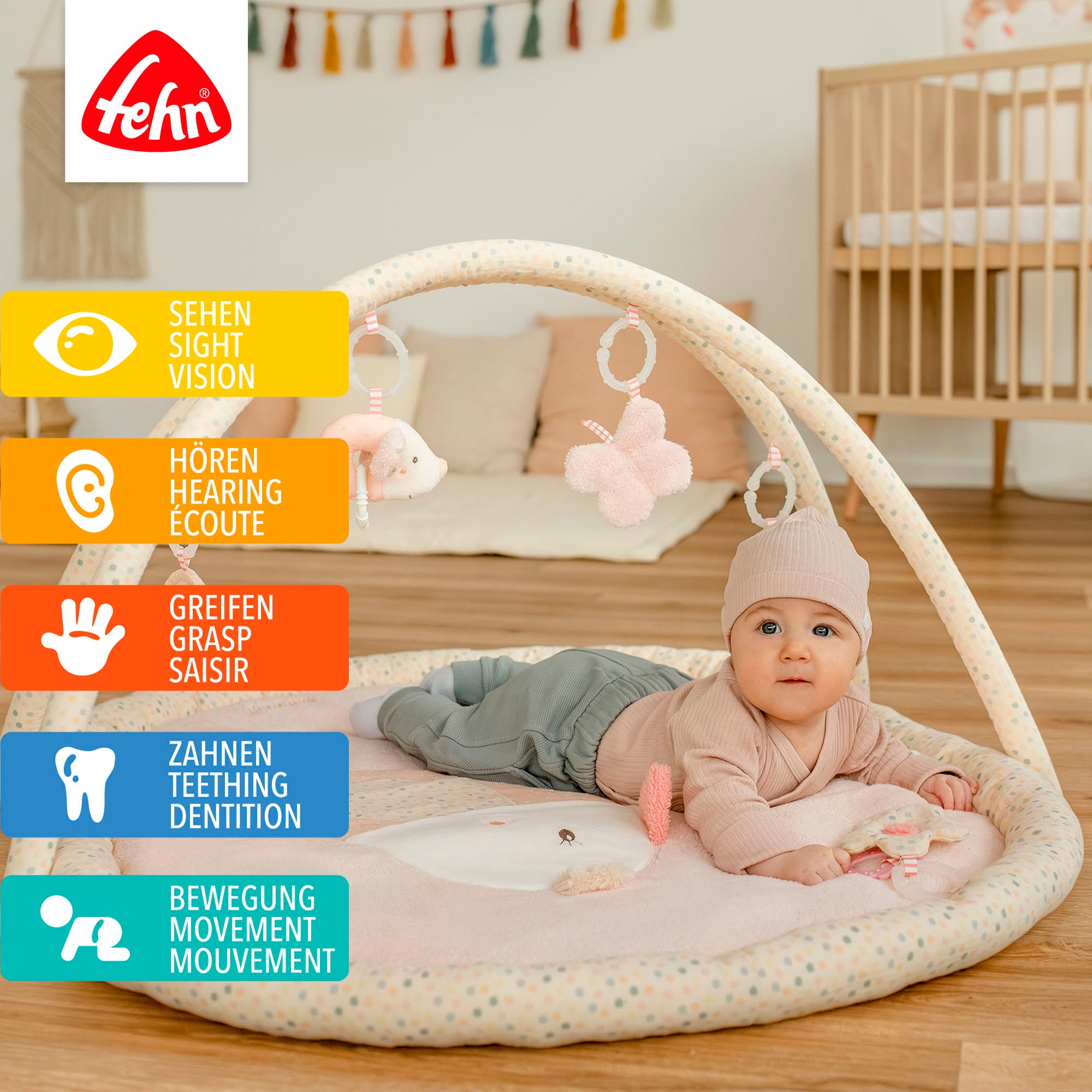 Fehn Baby Gym »feehnLAND, 3-D-Activity-Decke Vogel«