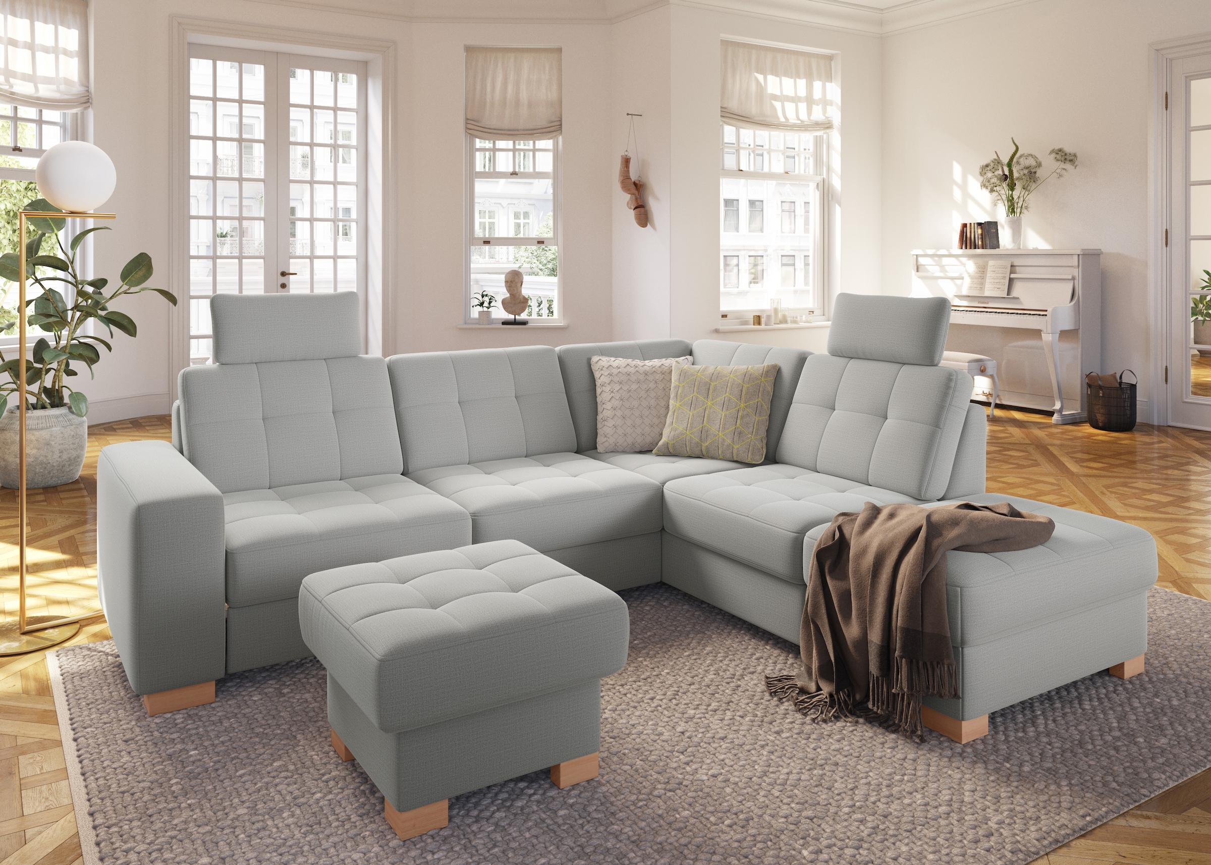 sit&more Ecksofa »Quincy L-Form«, wahlweise mit Bettfunktion und Bettkasten