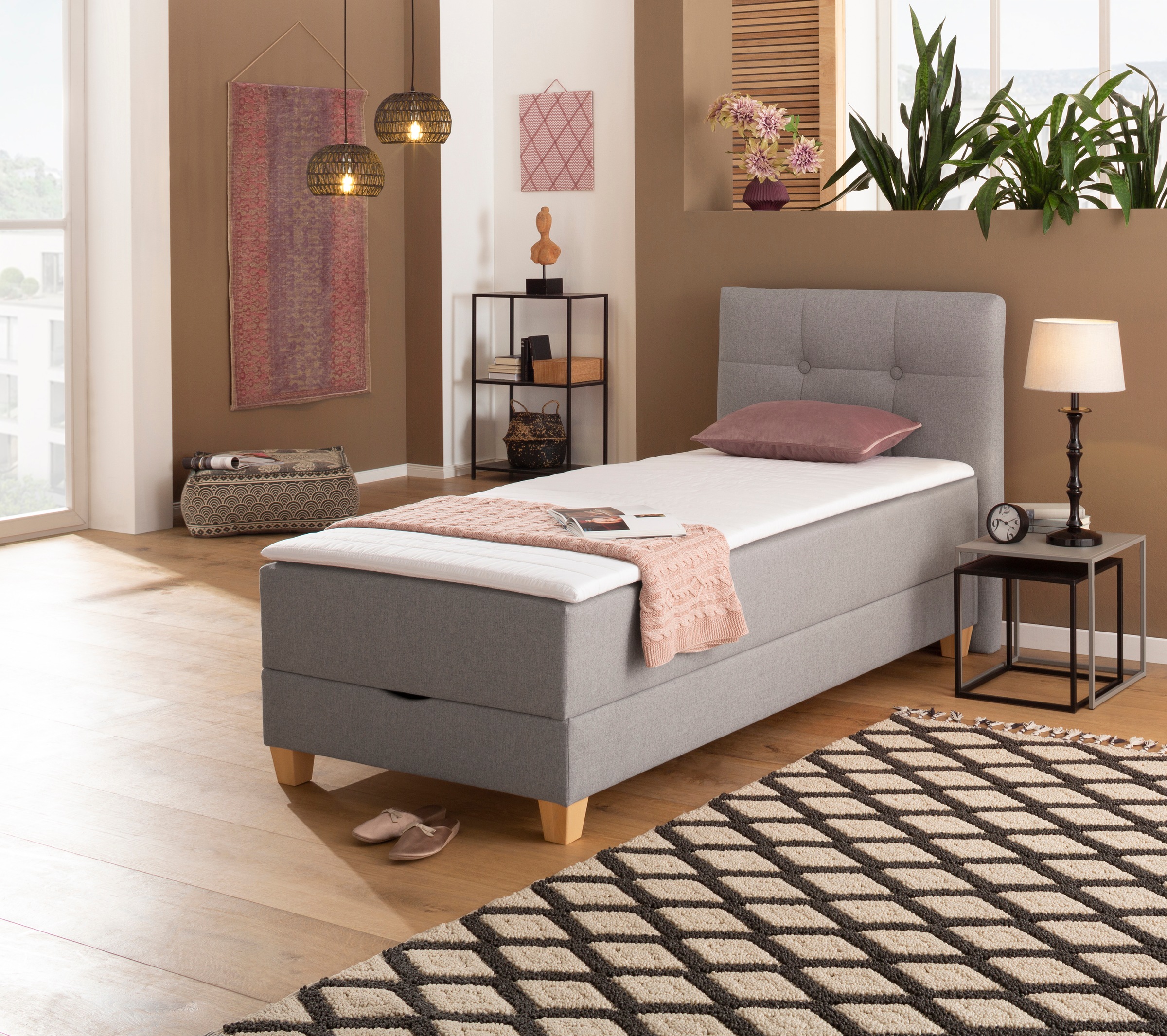 Home affaire Boxbett »Lonrai«, in H2,H3 & H4 und XXL - Überlänge 220cm wählbar, inkl. Topper